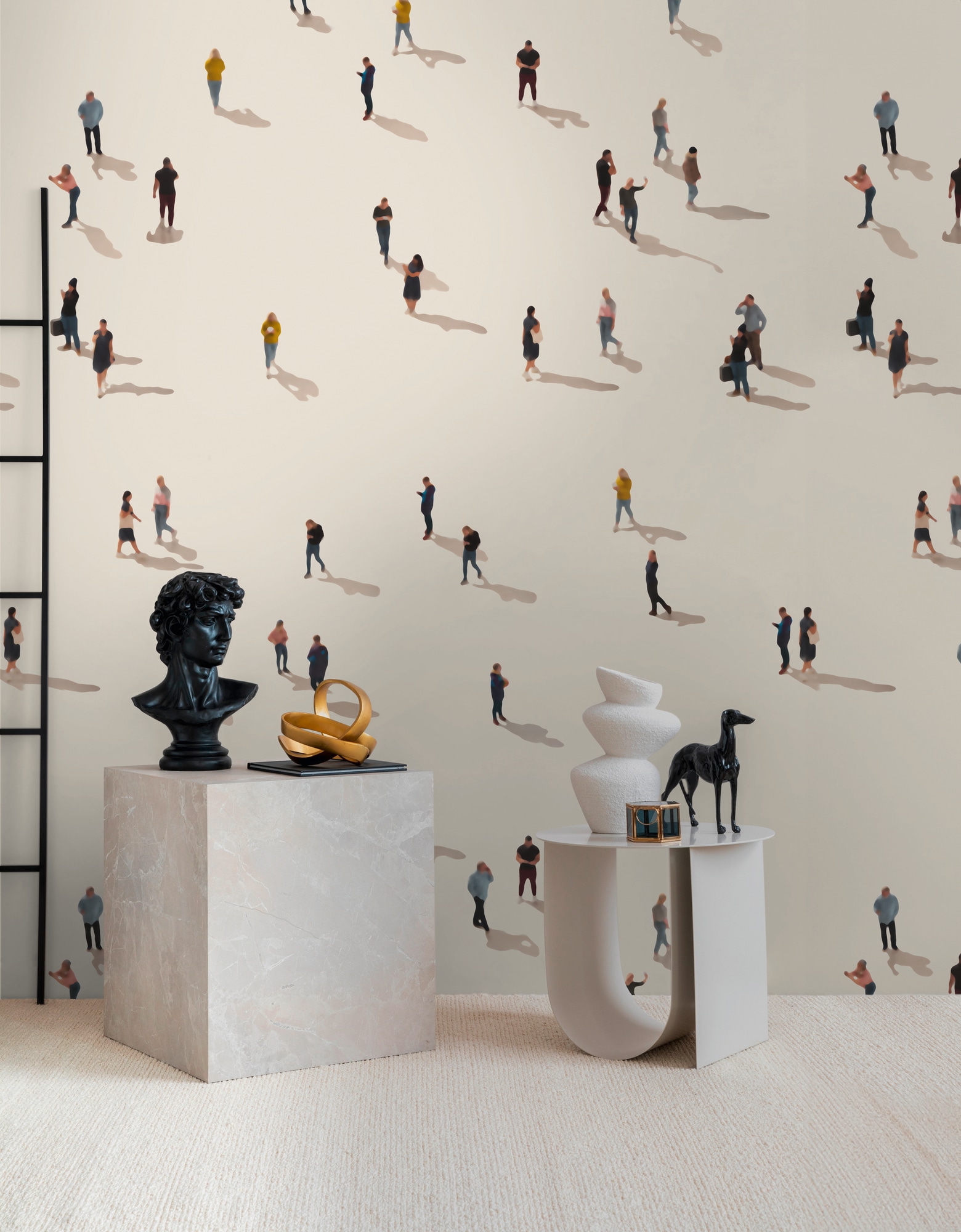 living walls "THE WALL III Tapete mit Menschen Motivtapete Personen Kunst" matt glatt Vliestapete Abstrakt für Schlafzimmer Küche Wohnzimmer Menschen Design