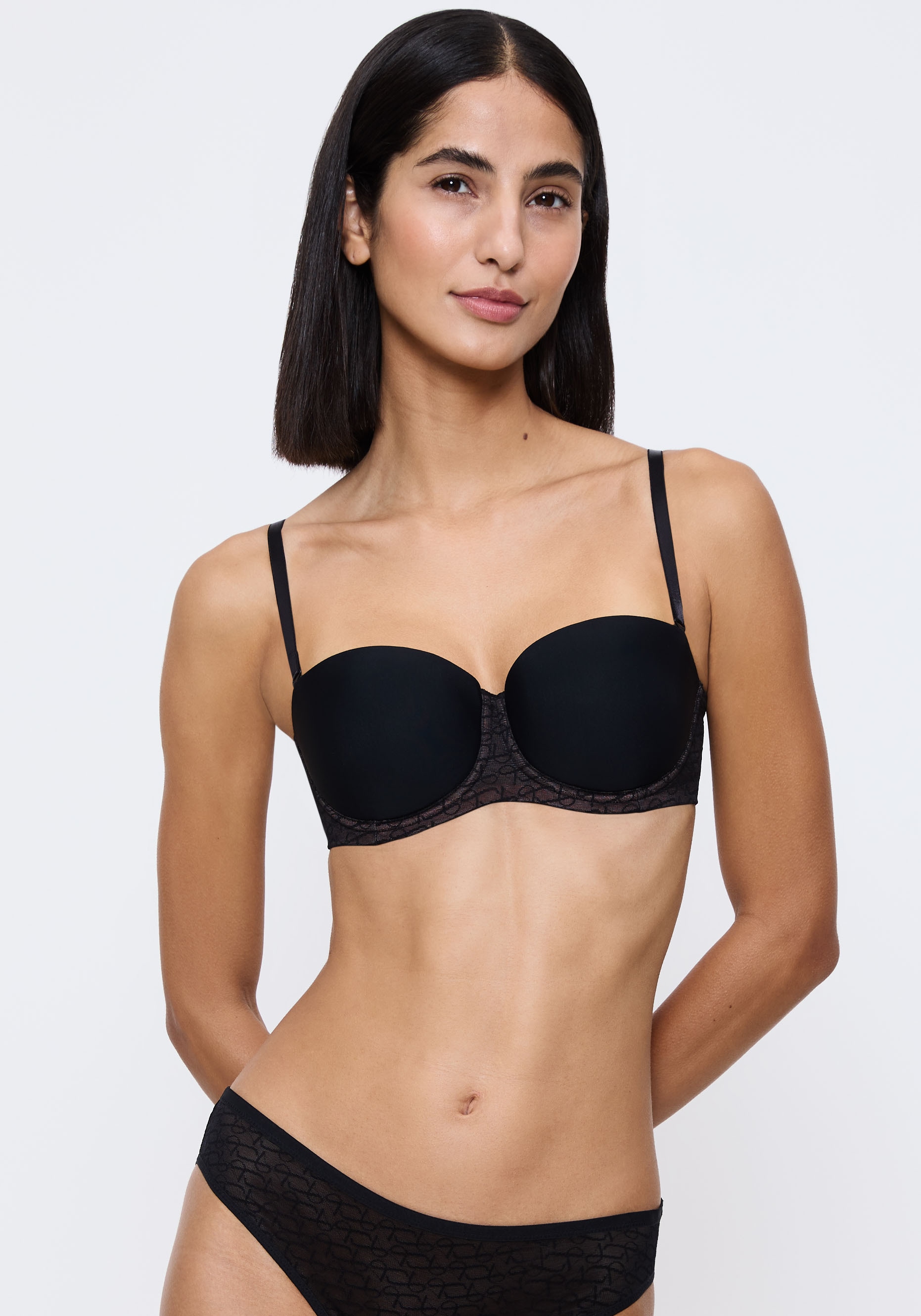 Triumph Bügel-BH "Signature Sheer" Monogramm-Tüll, abnehmbare Träger, nahtlose Cups