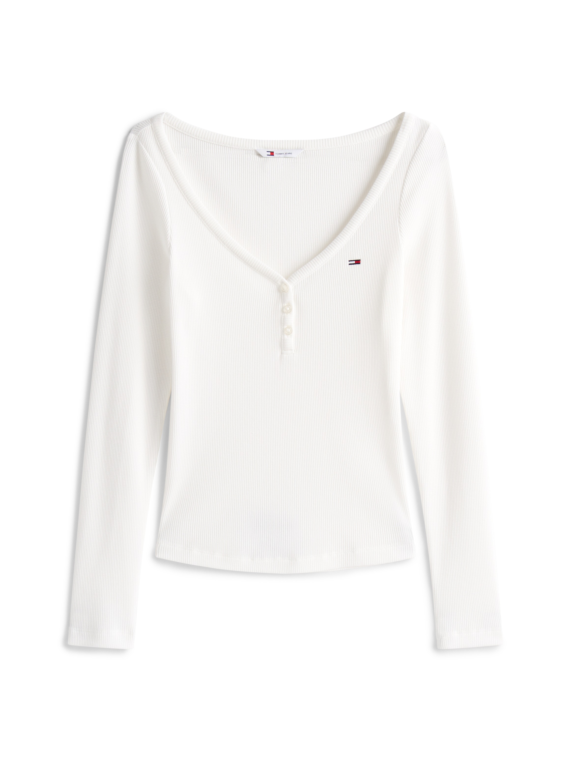Thumbnail - Tommy Jeans Langarmshirt "TJW SLIM HENLEY WAFFLE LS"