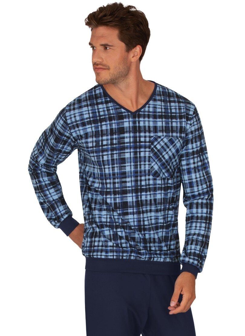 Trigema Schlafanzug »TRIGEMA Langarm Schlafshirt mit Karo-Muster«