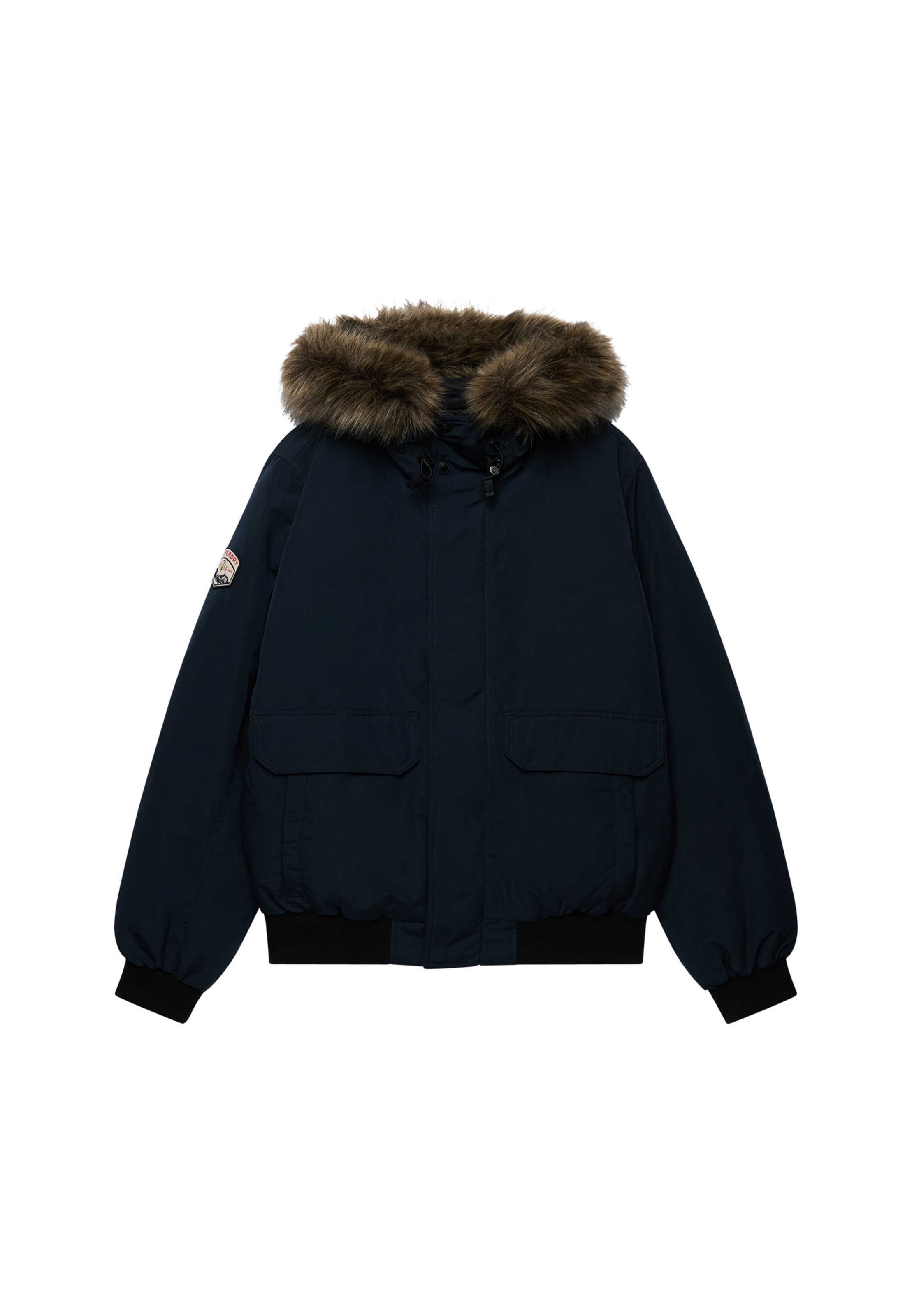 Superdry Bomberjacke »FAUX FUR EVEREST BOMBER JACKET« mit Kapuze Kunstfaser, relaxed fit