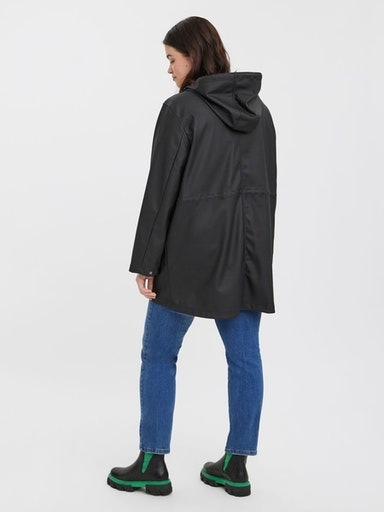 Vero Moda Curve Outdoorjacke »VMCMALOU COATED JACKET CUR NOOS«, mit Kapuze