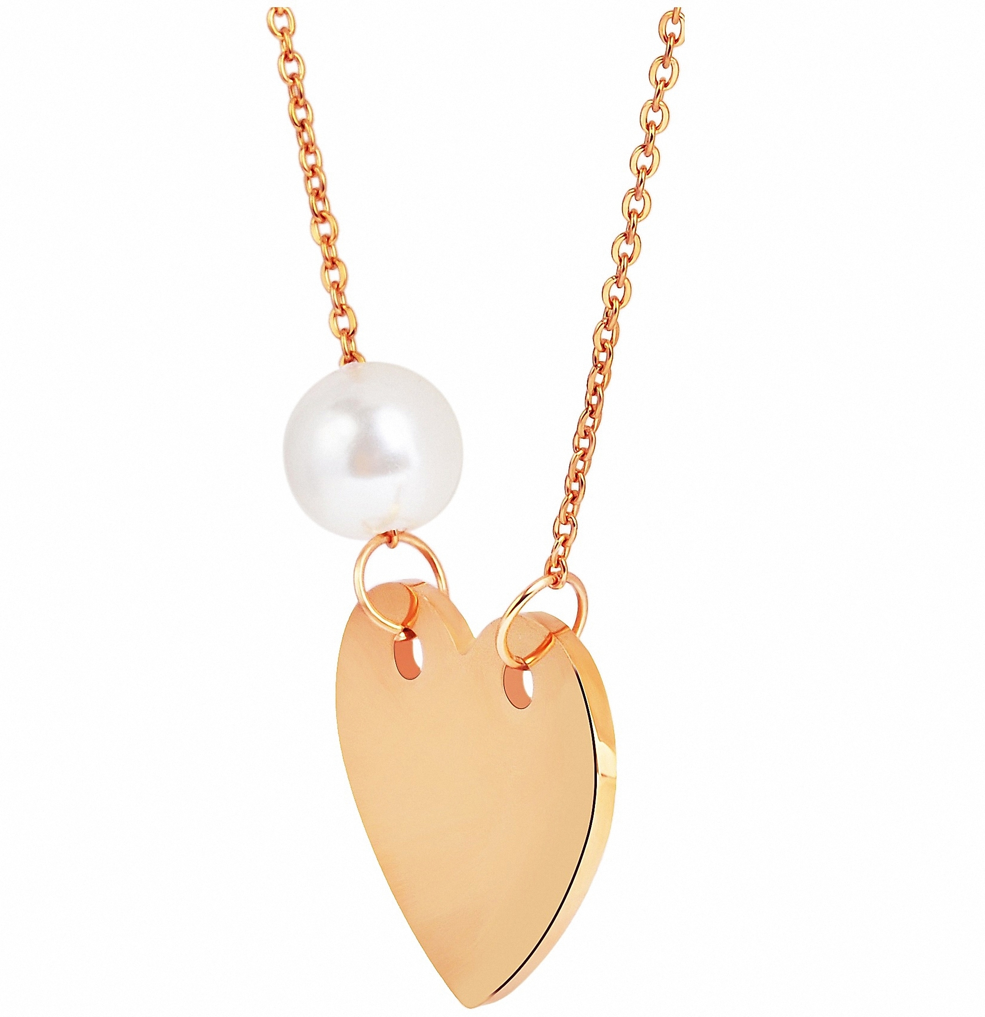 Adelia´s Kettenanhänger »Anhänger Herz aus Edelstahl mit Kunst Perle« für  bestellen | BAUR