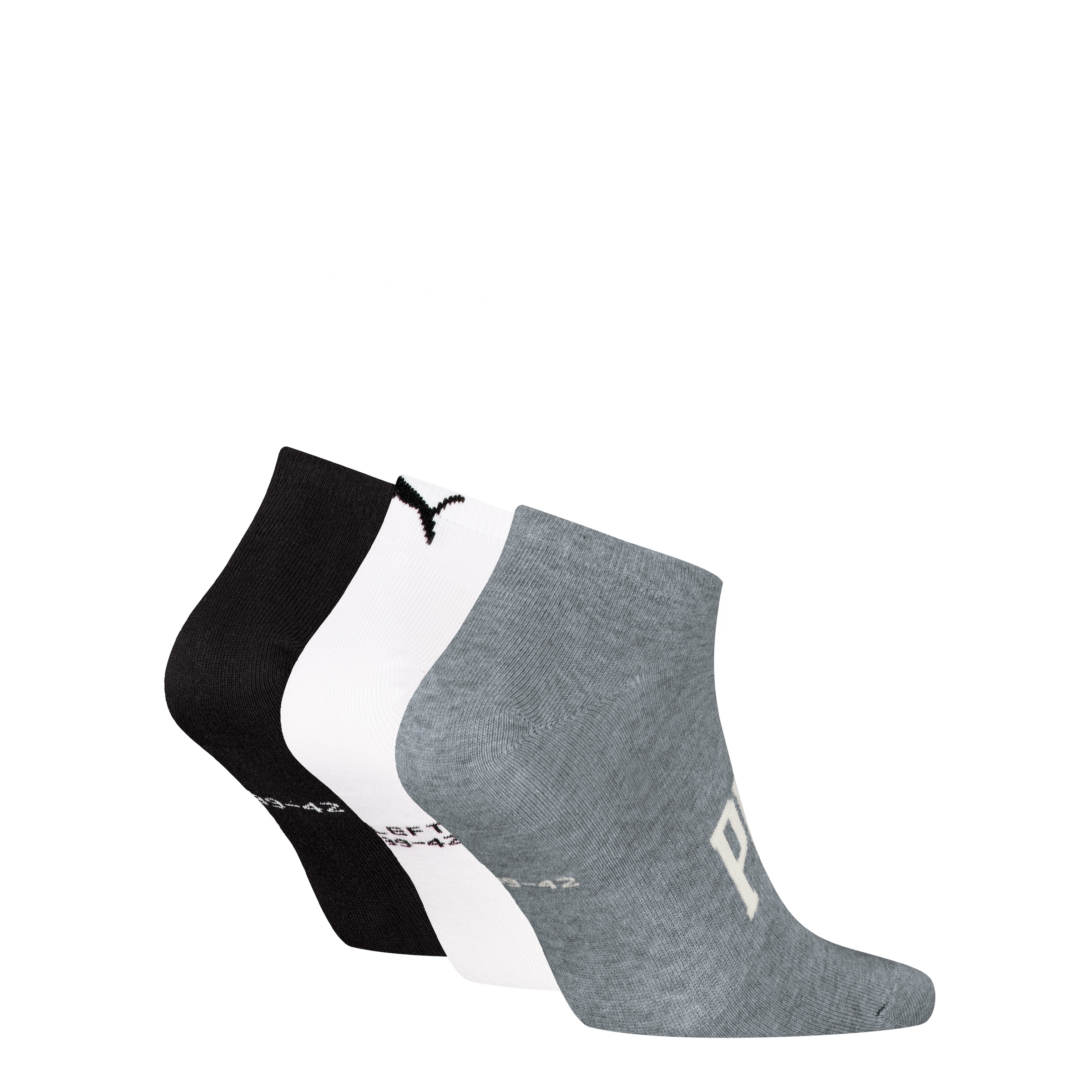 PUMA Sneakersocken, (3 Paar, 3er Pack), mit verstärkter Ferse und Zehenbereich