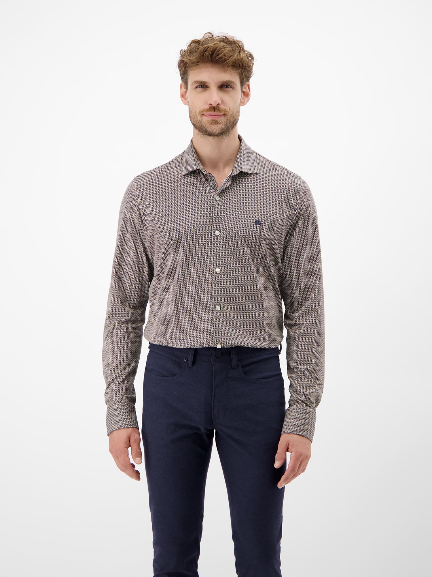 LERROS Karohemd "LERROS Langarmhemd mit Minimal-Karomuster" günstig online kaufen