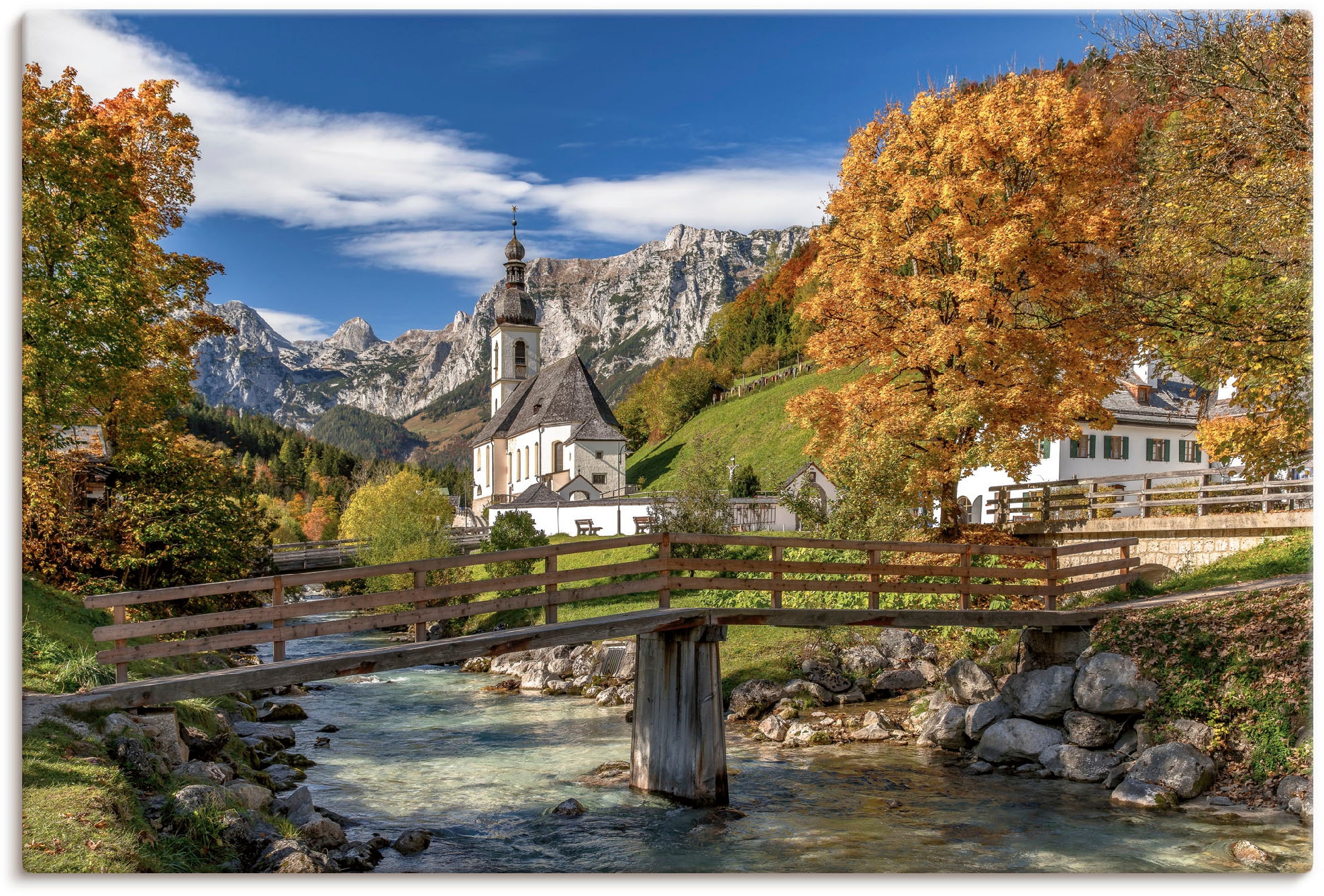 Artland Wandbild »Herbst im Berchtesgadener bestellen Poster oder Alubild, Berge (1 Alpenbilder, Land«, Größen & Wandaufkleber Leinwandbild, St.), in BAUR als versch. 