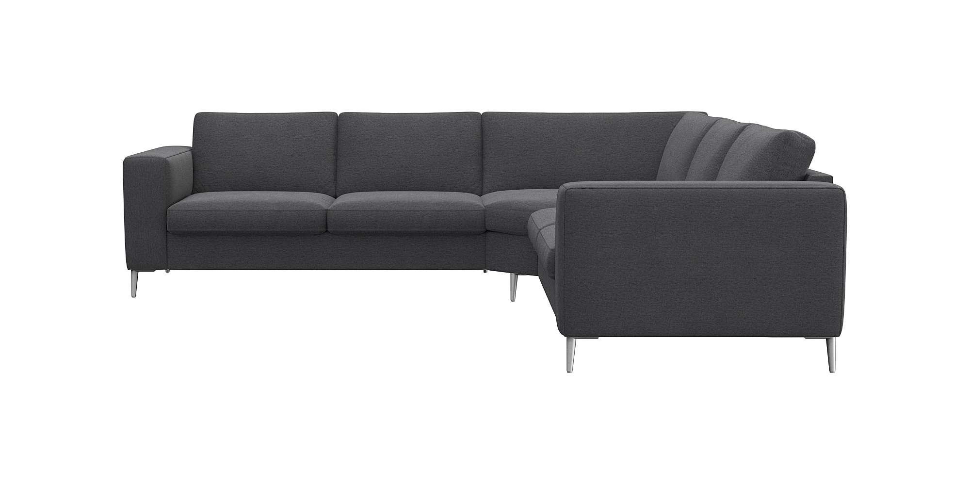 FLEXLUX Ecksofa "Fiore, gleichschenklig, super Sitzkomfort durch Kaltschaum im Sitz" breite Armlehnen, Füße Alu