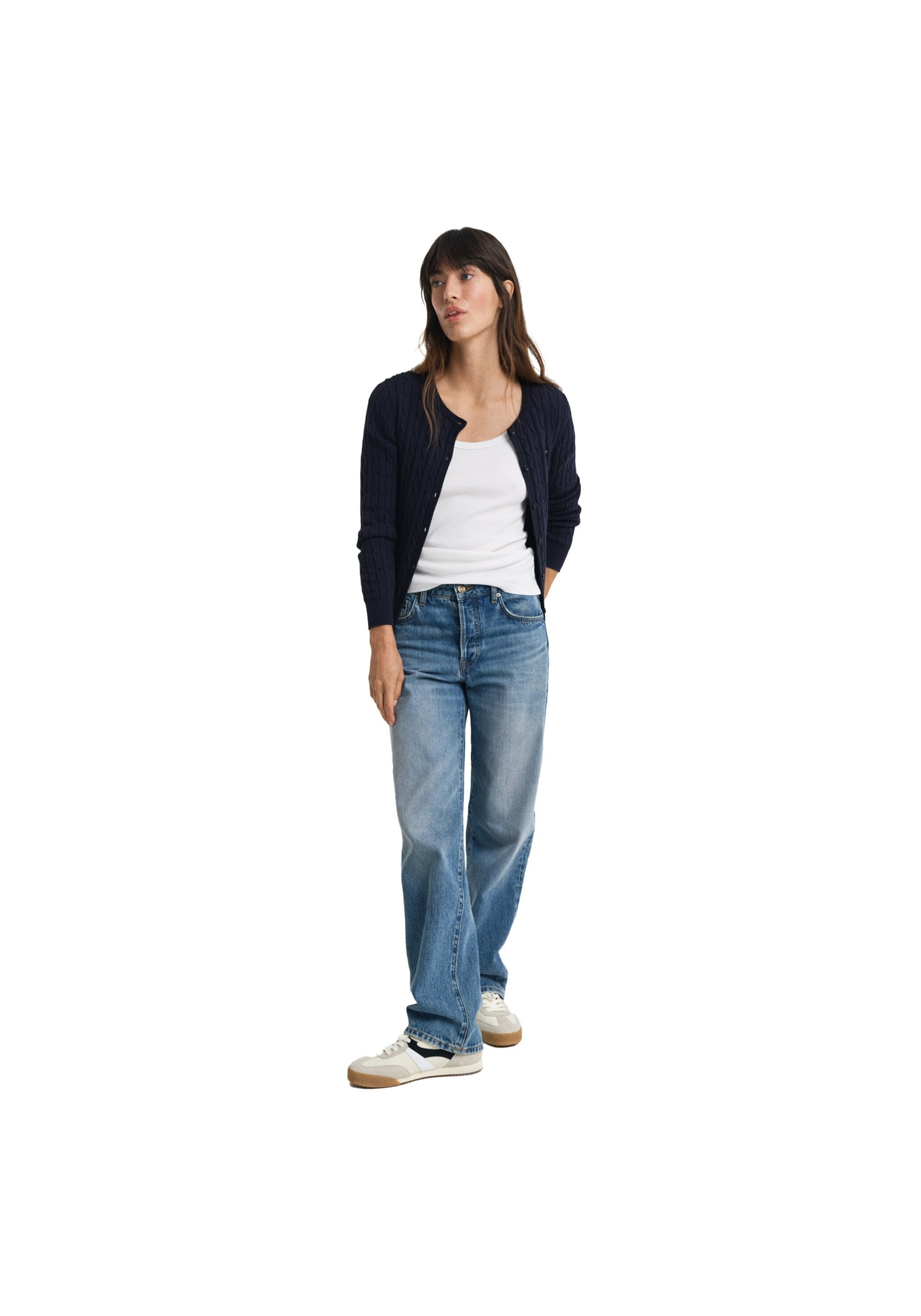 Gant Sweatshirt »Strickjacke STRETCH COTTON CABLE CARDIGAN«