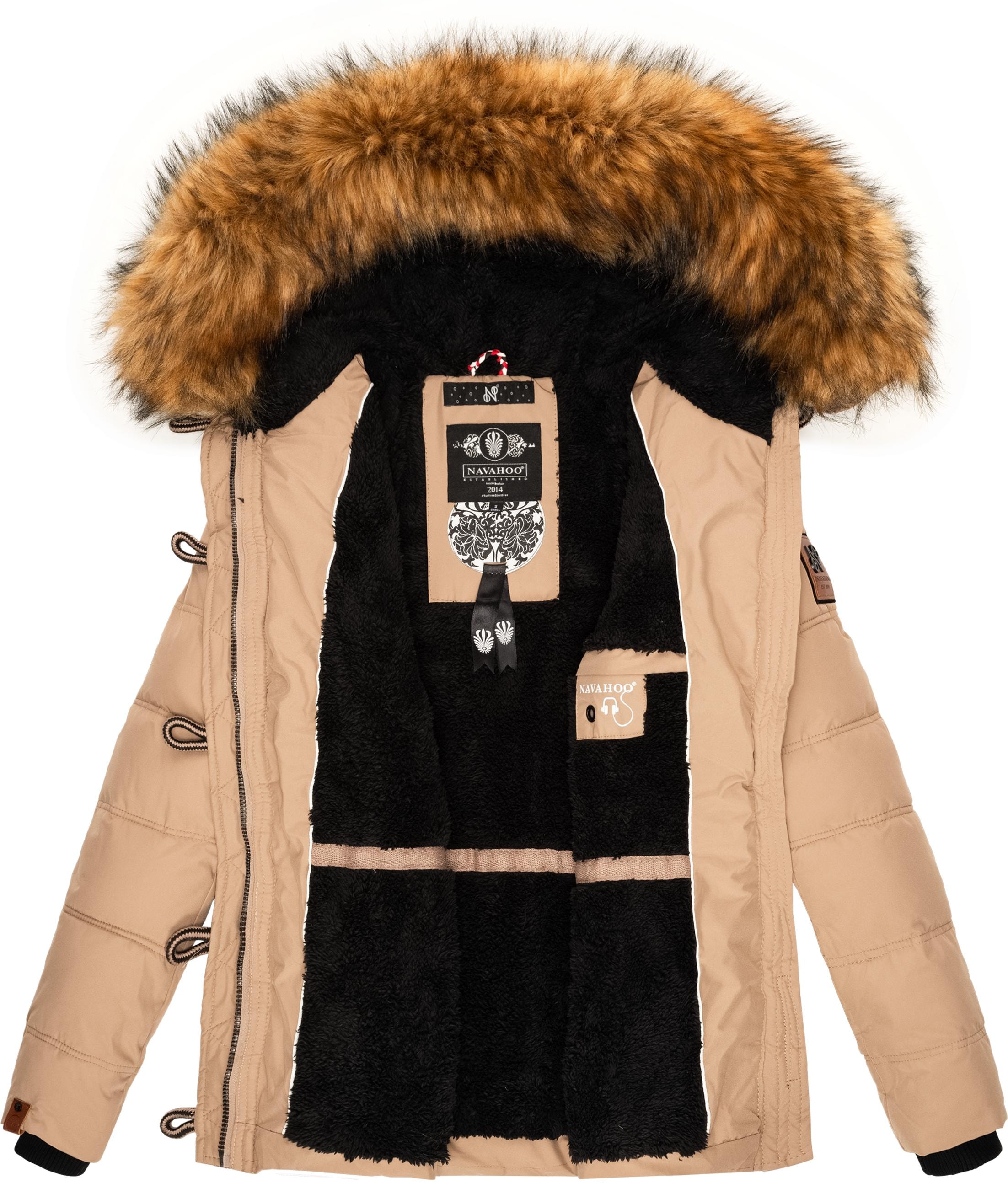 BAUR Winterjacke mit stylische Navahoo | bestellen Kunstpelz »Zoja«, mit Kapuze, Kapuze Steppjacke für