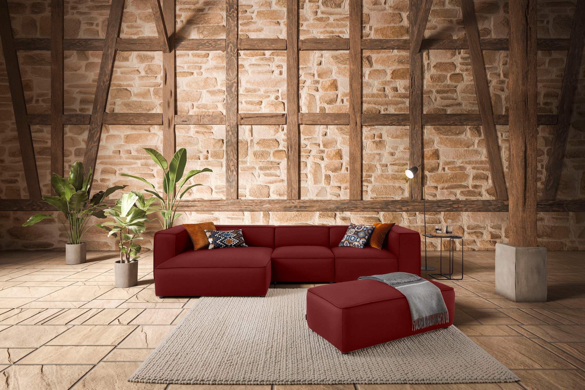 W.SCHILLIG Ecksofa "around-the-block", mit eleganter Biese, mit Federkern, günstig online kaufen