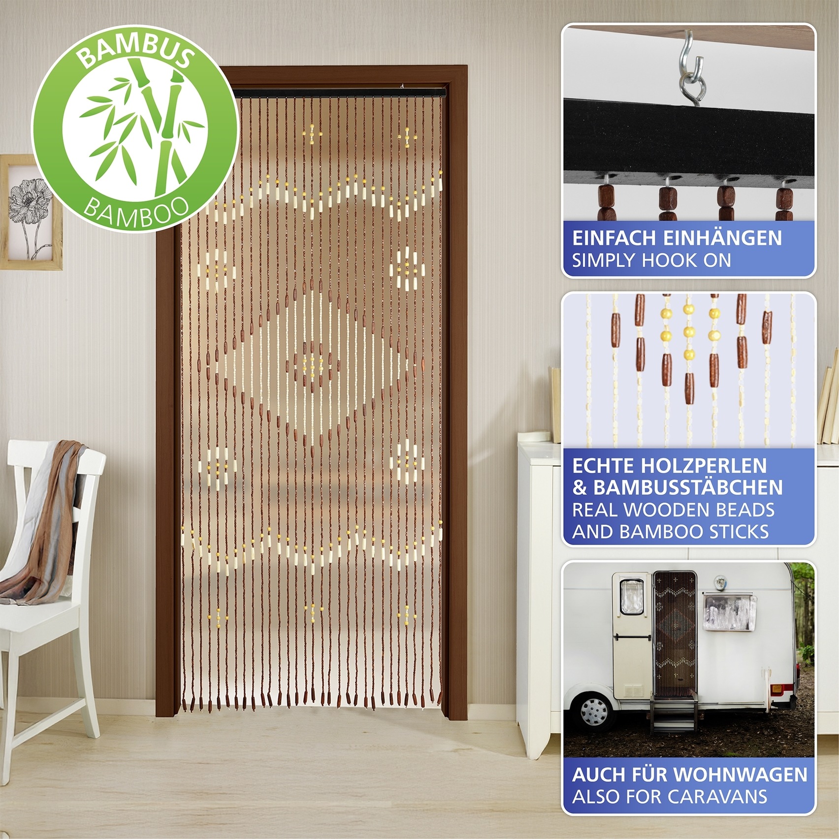 Maximex Insektenschutz-Vorhang »Türvorhang - Holzperlen« 1 Stk. tlg.