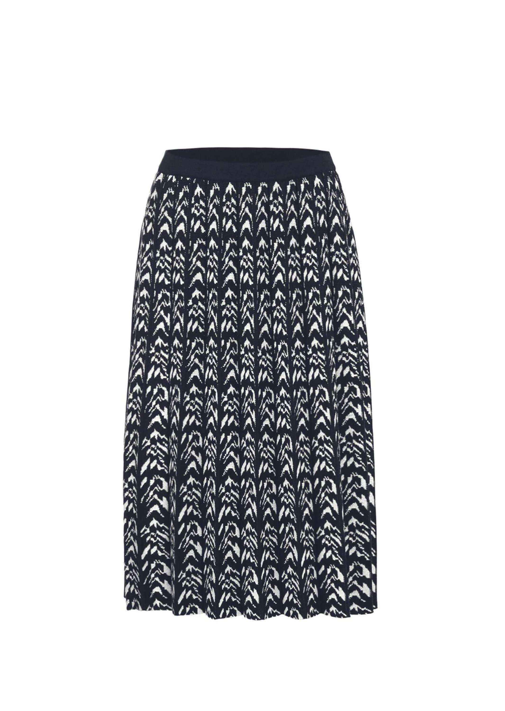 GOLDNER Strickrock "Gestrickter Plisseerock, Grafik-Muster" Plissefalten