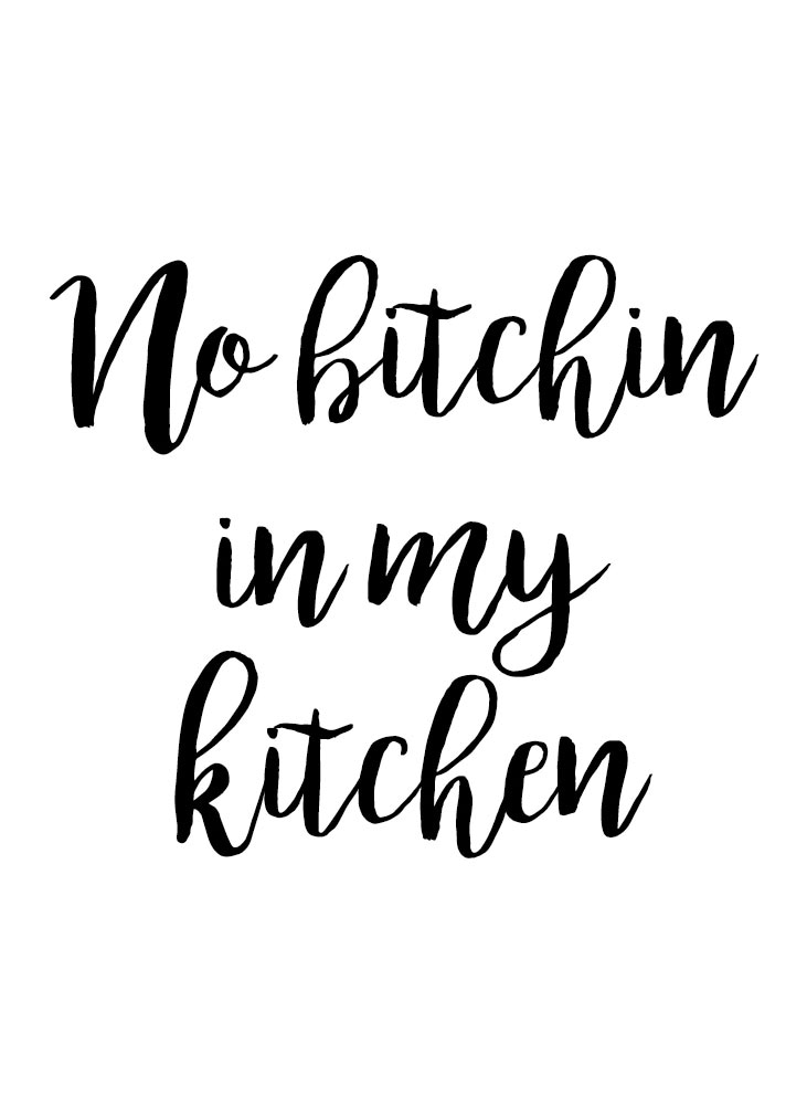 queence Wanddekoobjekt »No bitchin in my kitchen«, Schriftzug auf  Stahlblech kaufen | BAUR | Wandobjekte