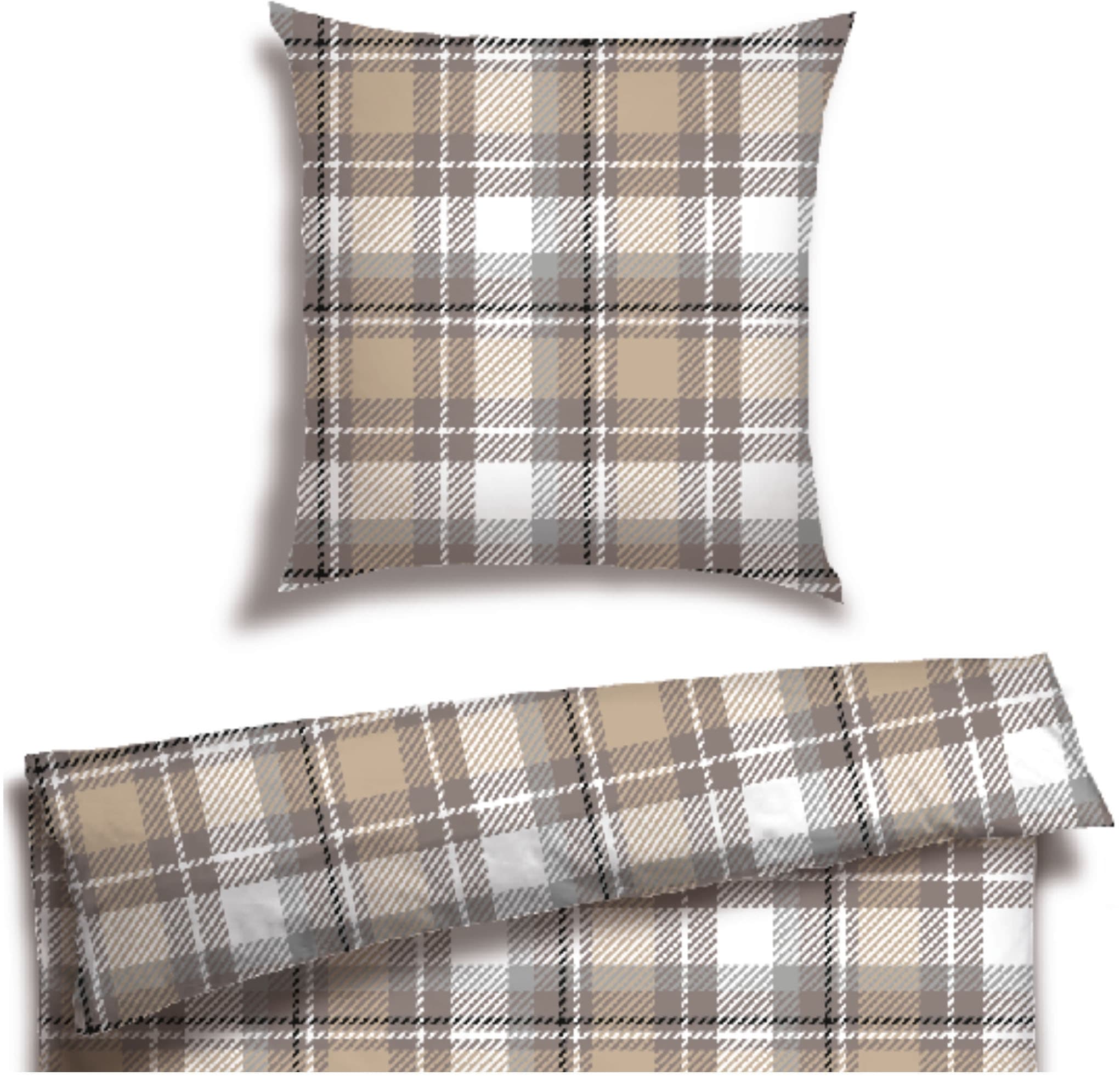 Schiesser Bettwäsche "Metor aus weichem Baumwollflanell mit Winterkaros" 2 günstig online kaufen