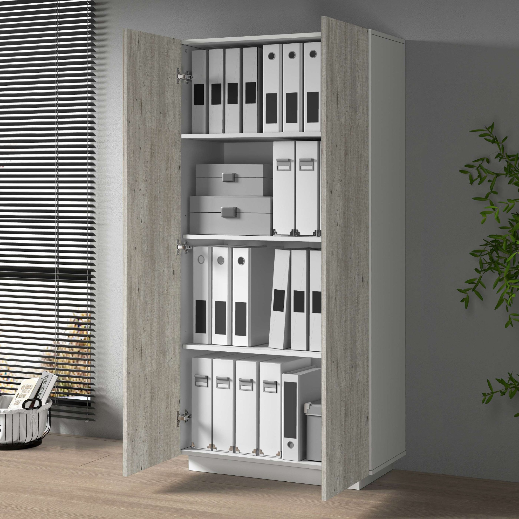 INOSIGN Aktenschrank »Coro, Mehrzweckschrank, Büroschrank mit 2 Türen«, & verstellbare Einlegeböden, Höhe 86 oder 166 cm, Made in Italy