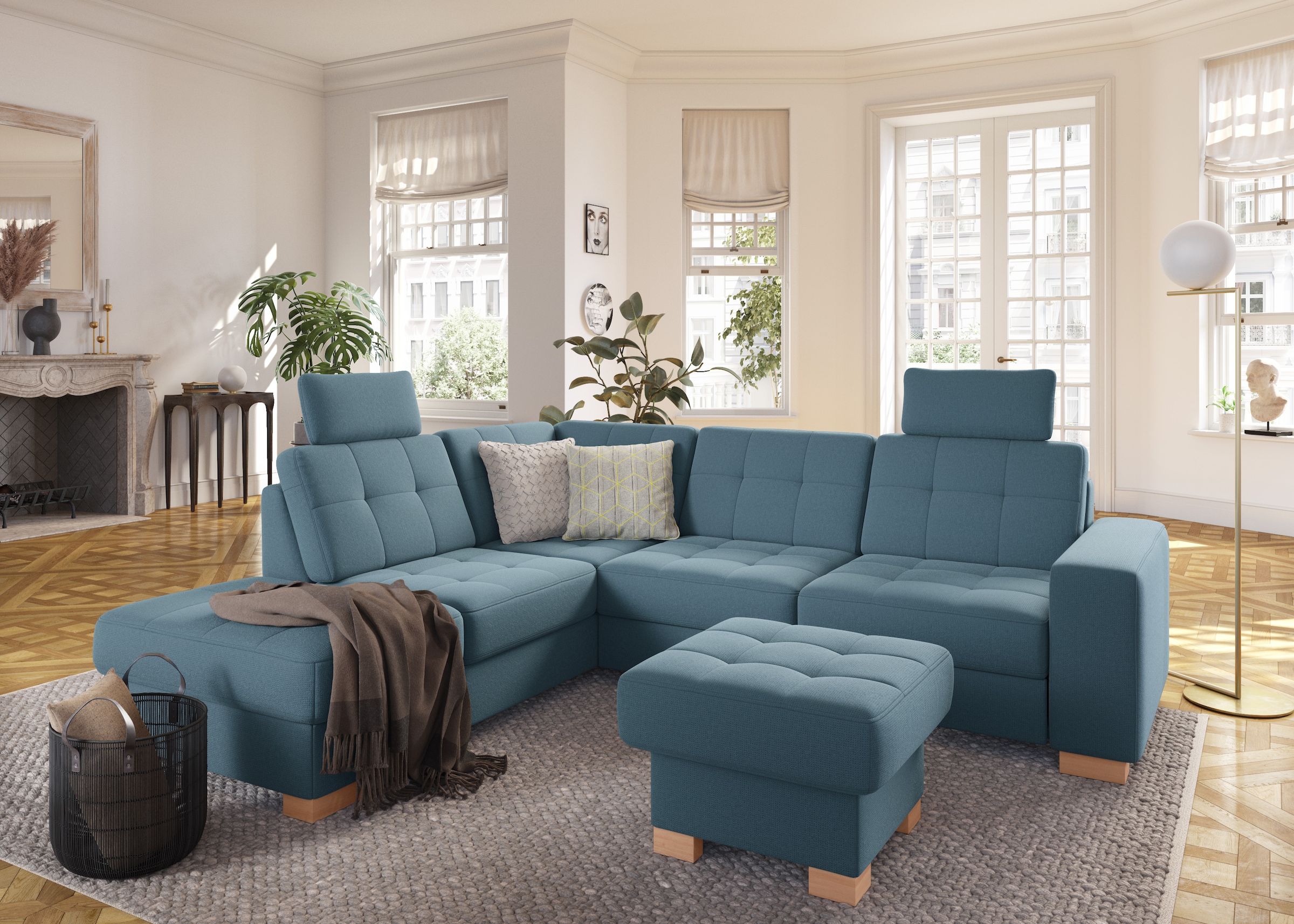 sit&more Ecksofa »Quincy L-Form«, wahlweise mit Bettfunktion und Bettkasten