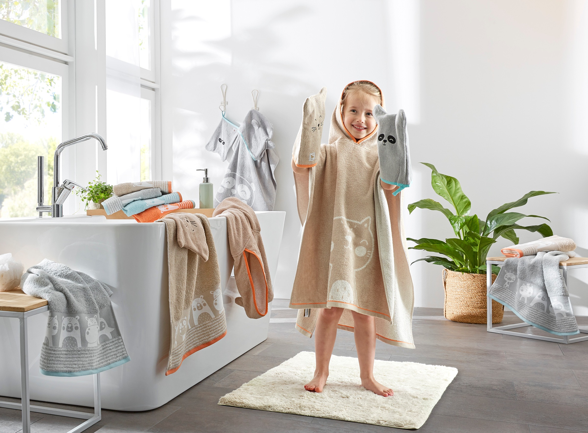 Dyckhoff Badeponcho "Katze", 1 Stk. günstig online kaufen