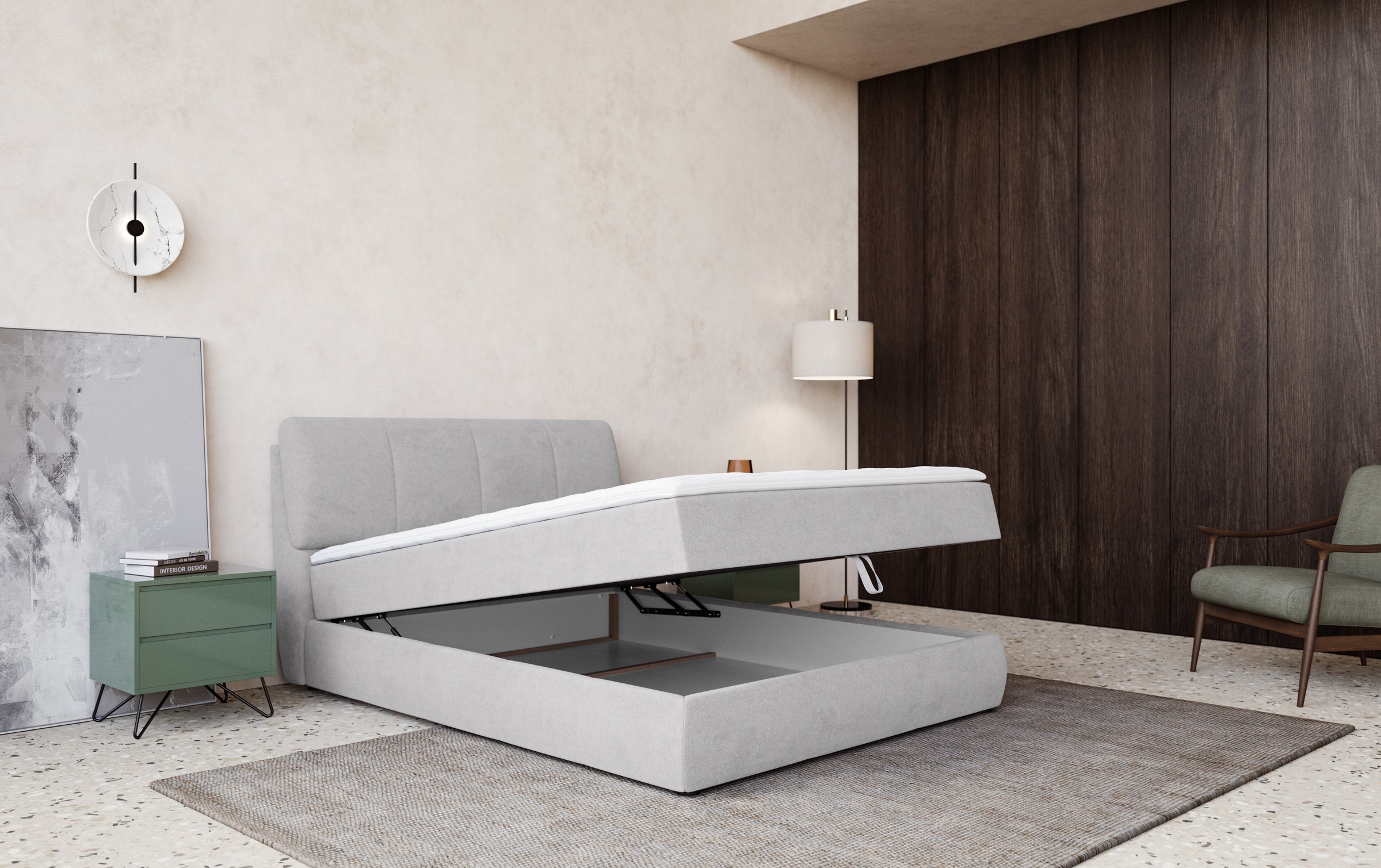 COTTA Boxbett »Cooper«, inkl. Topper, Bettkasten und verstellbarem Kopfteil
