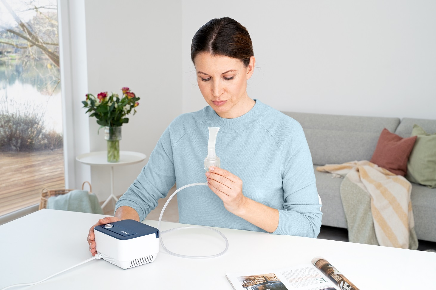 BEURER Inhalationsgerät »IH 16, zur Behandlung der oberen und unteren Atemwege«, Einfache Bedienung mittels Ein-Knopf-Steuerung, Medizinprodukt