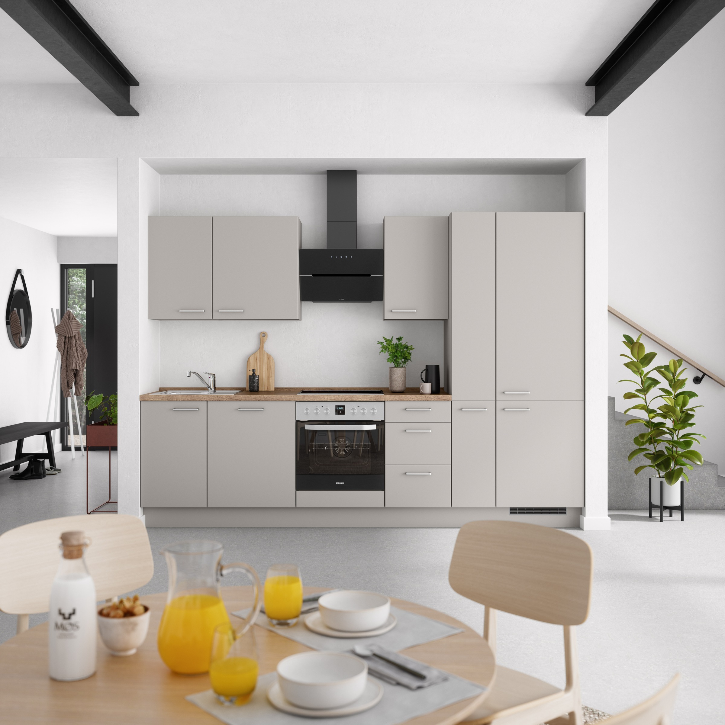 nobilia® Küchenzeile »"Touch II"«, vormontiert, Ausrichtung wählbar, Breite 300 cm, wahlw. mit E-Geräten