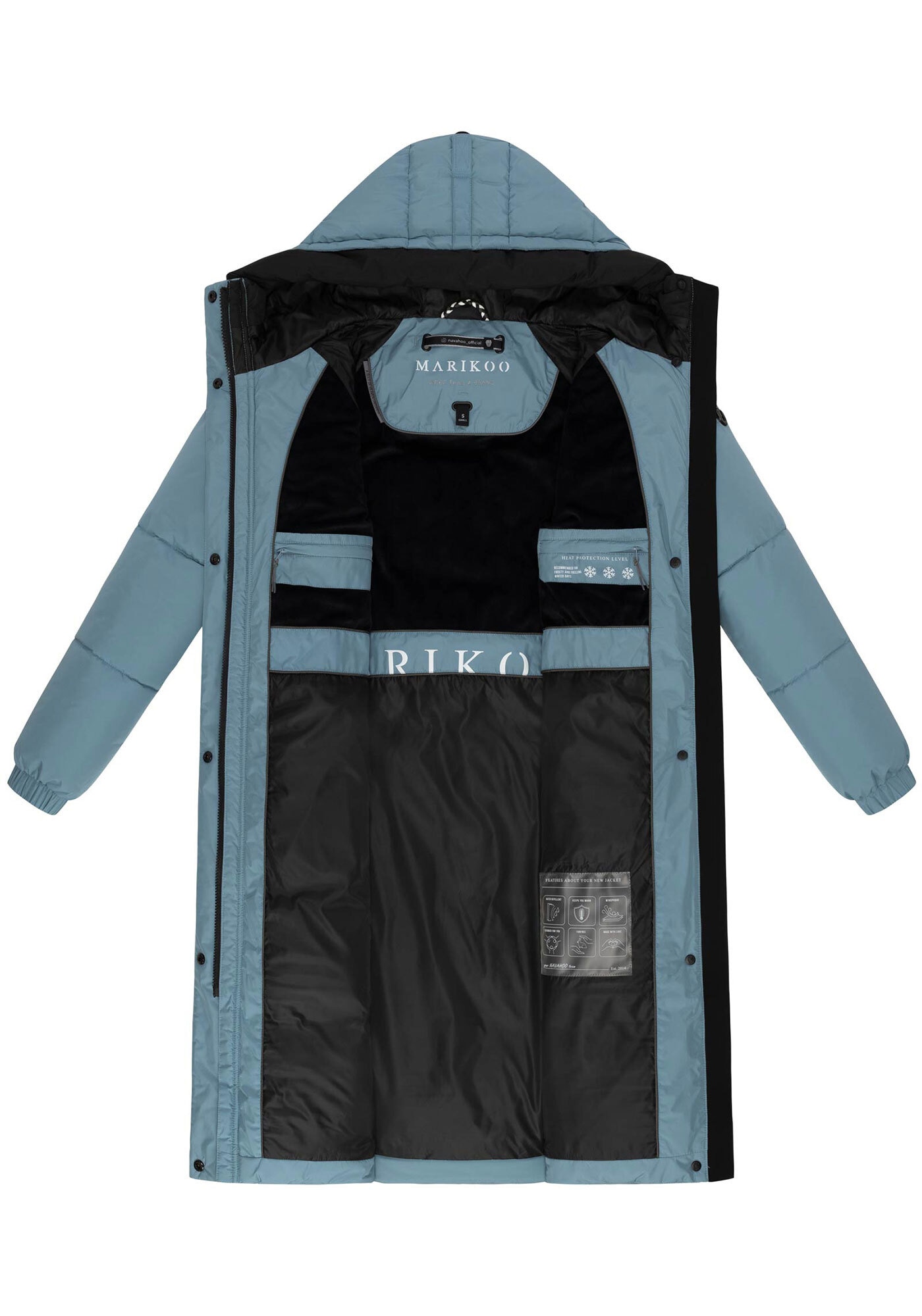 Marikoo Winterjacke »Yaskaa«, Bewegungsschlitze mit Druckknopfverschluss