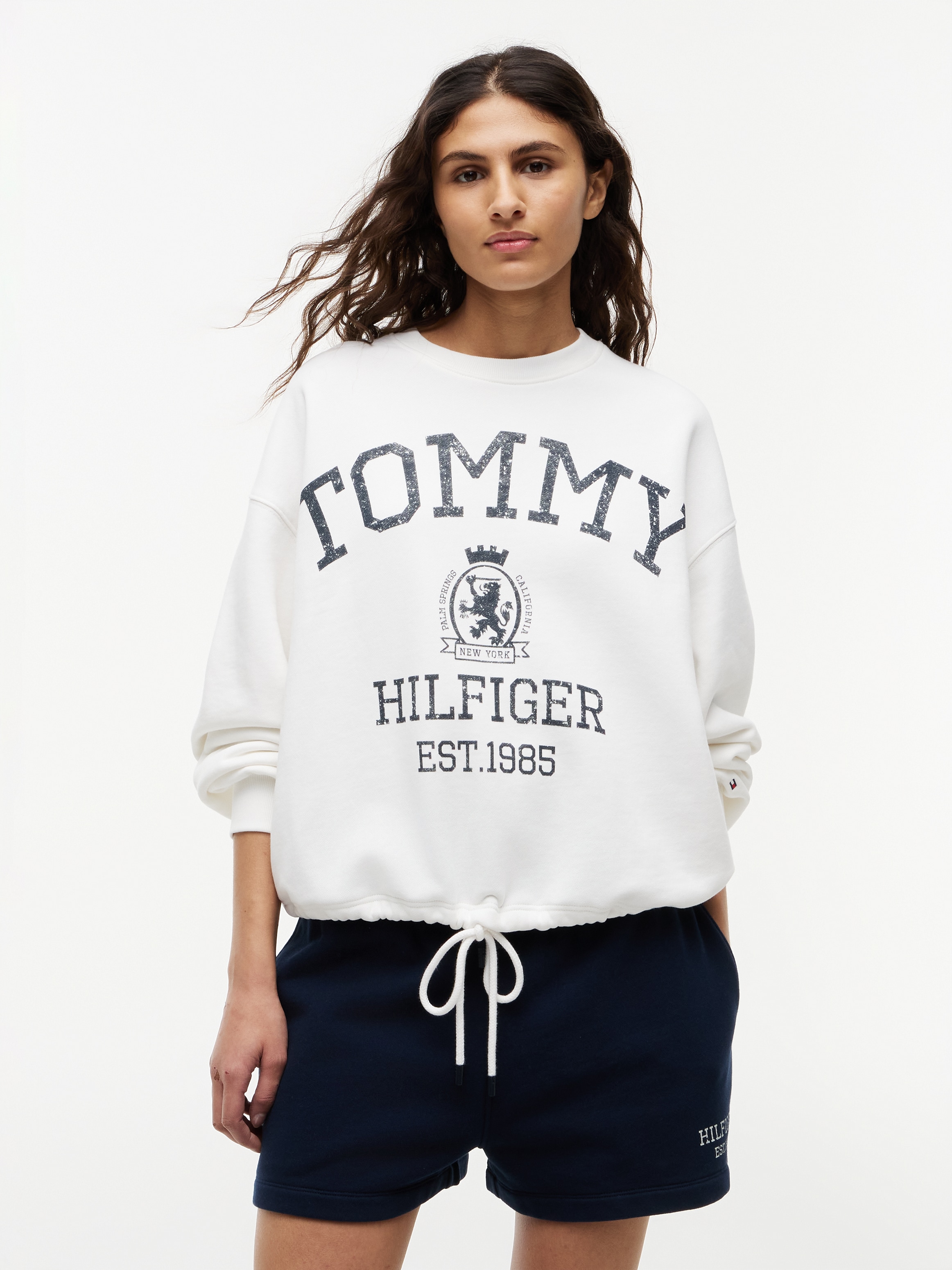 Tommy Hilfiger Sweatshirt "VARSITY CREST MDRN SWEATSHIRT", Baumwolle, Logo Frontdruck