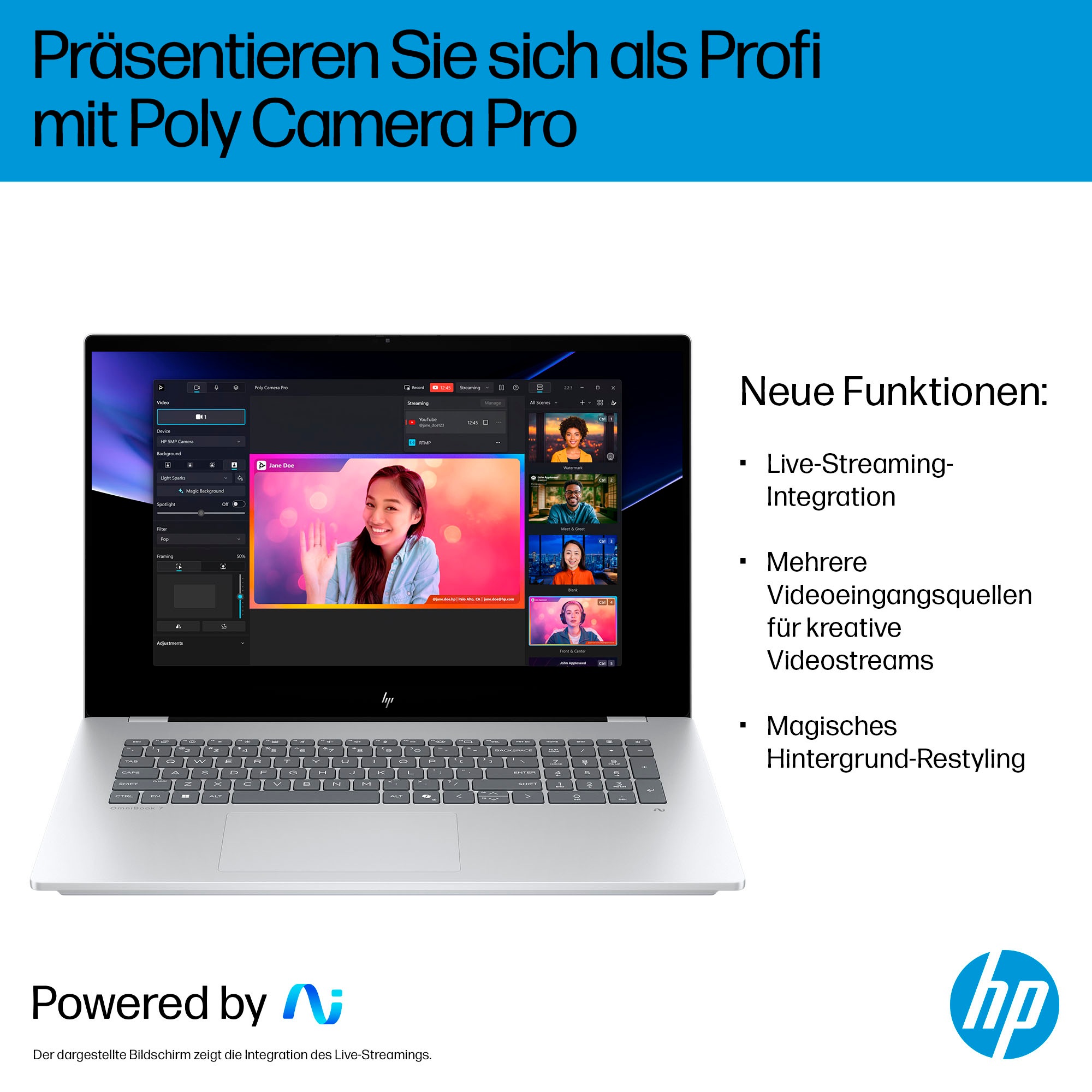 HP Notebook »OmniBook 7 17-dc0079ng«, 43,9 cm, / 17,3 Zoll, Intel, Core Ultra 7, GeForce RTX 4050, 2000 GB SSD