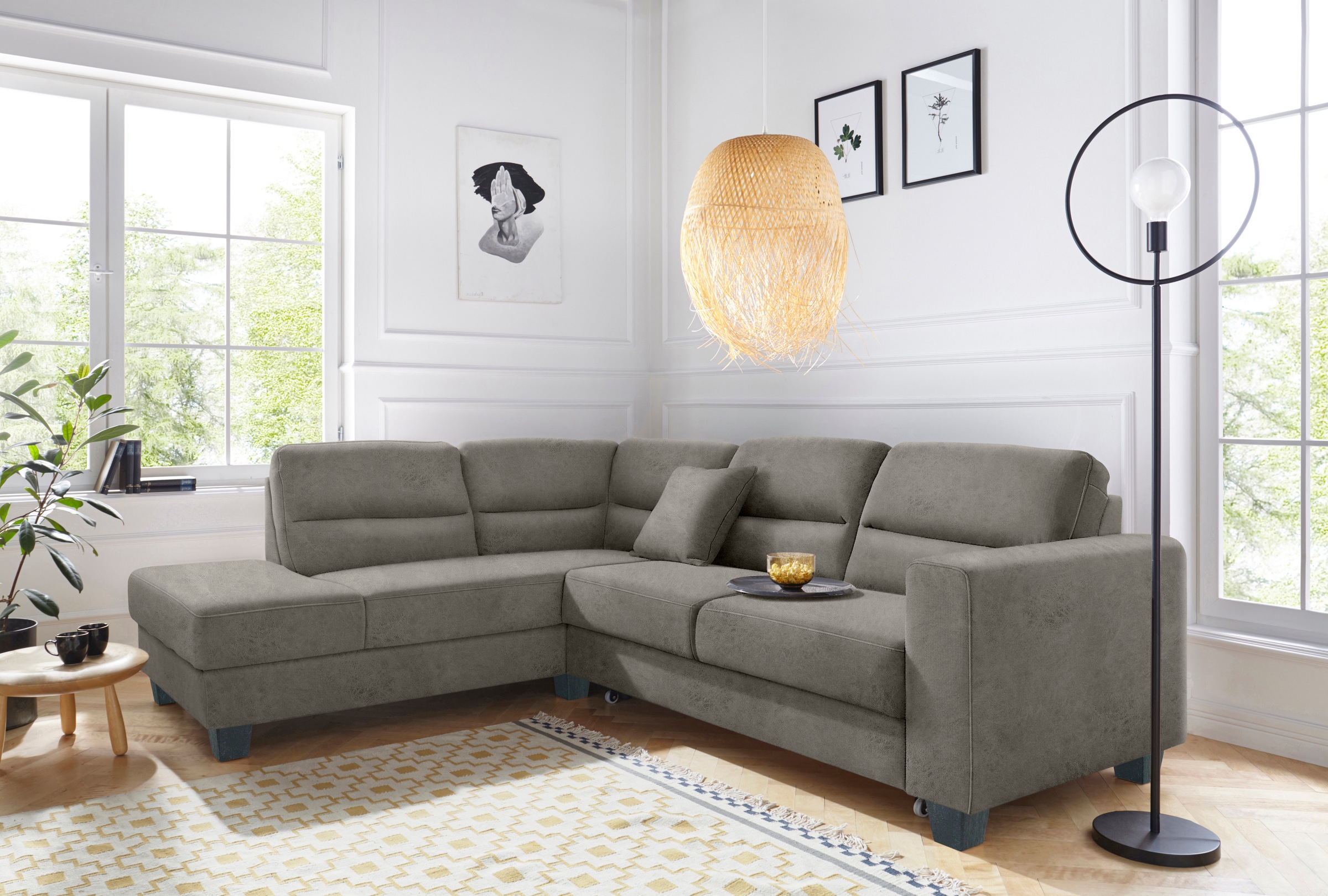 TRENDMANUFAKTUR Ecksofa »Chamber, L-Form«, inklusive einer Kopfstütze, wahlweise mit Schlaffunktion