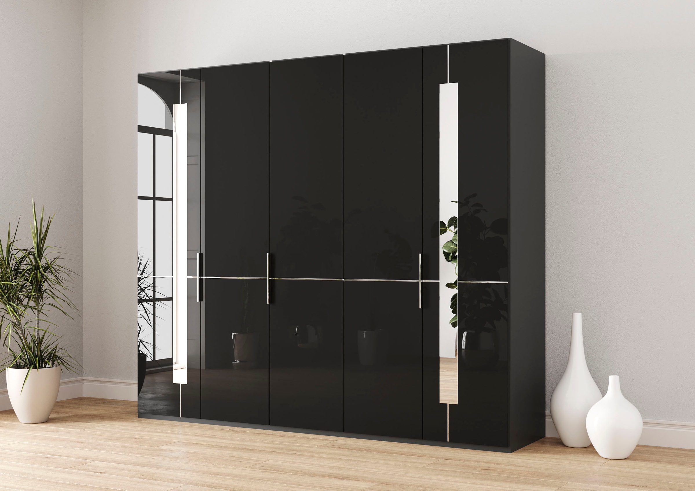 Musterring Kleiderschrank "Imola W" Einlegeböden und Kleiderstangen, mit Glastüren inklusive Zierspiegel