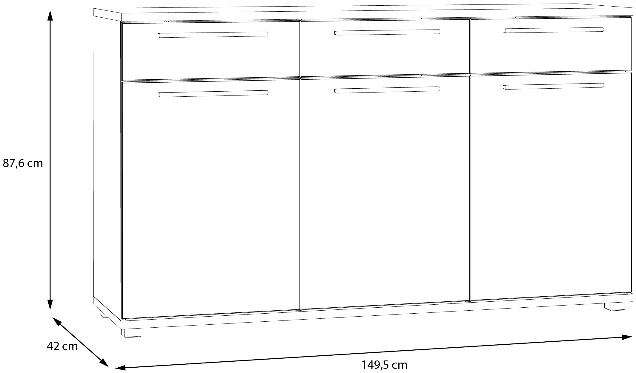 FORTE Sideboard »Allister«, viel Stauraum, trendiges Dekor