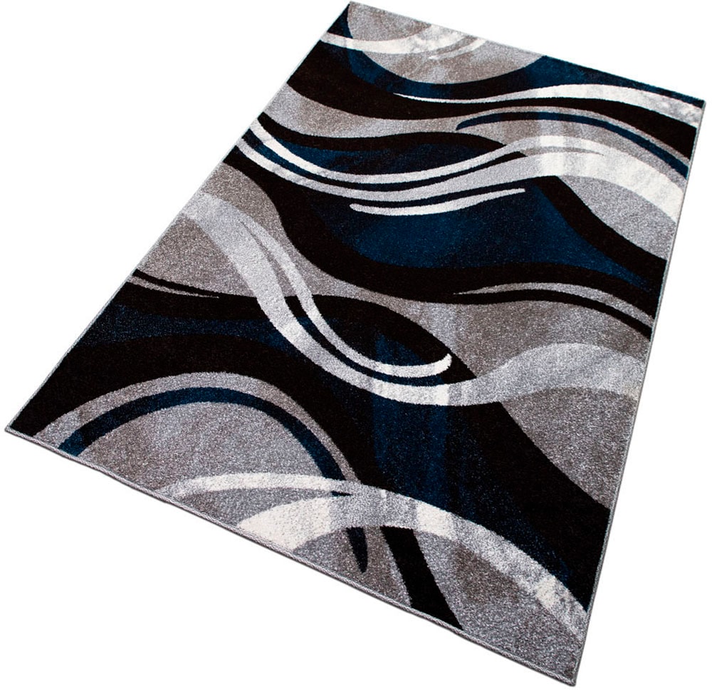 my home Teppich »»Joas««, rechteckig, besonders weicher Kurzflor in modernem Wellen Muster, leichter Glanz