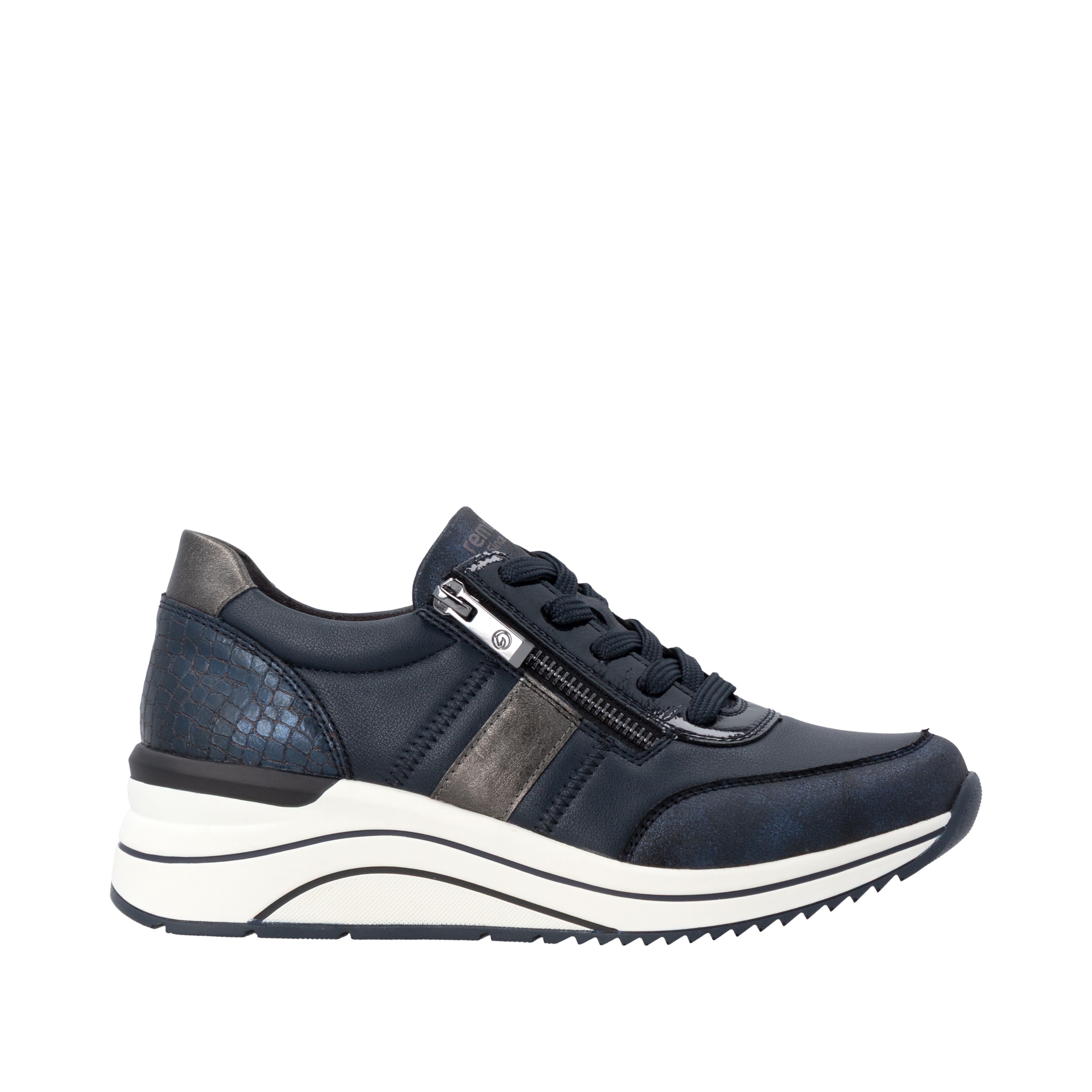 Remonte Keilsneaker  Halbschuh, Freizeitschuh, Schnürer mit praktischem Außenreißverschluss