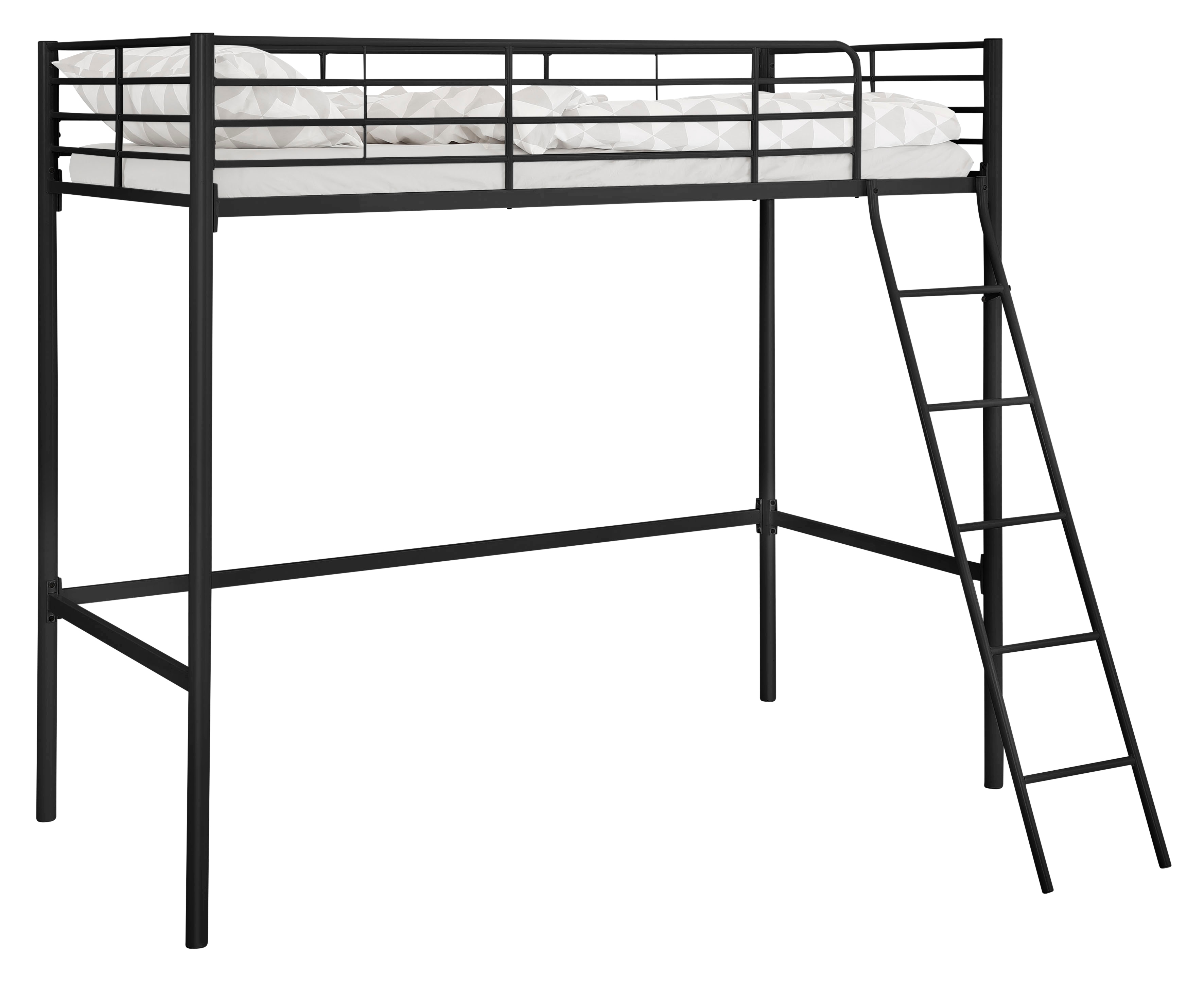 OTTO home Hochbett "Hayo, Zeitloses Metallbett, in mehreren Farben" Gesamtmaße (B/T/H) ca. 208/159/186 cm, inkl. Lattenrost, Absturzsicherung und Leiter aus Metall