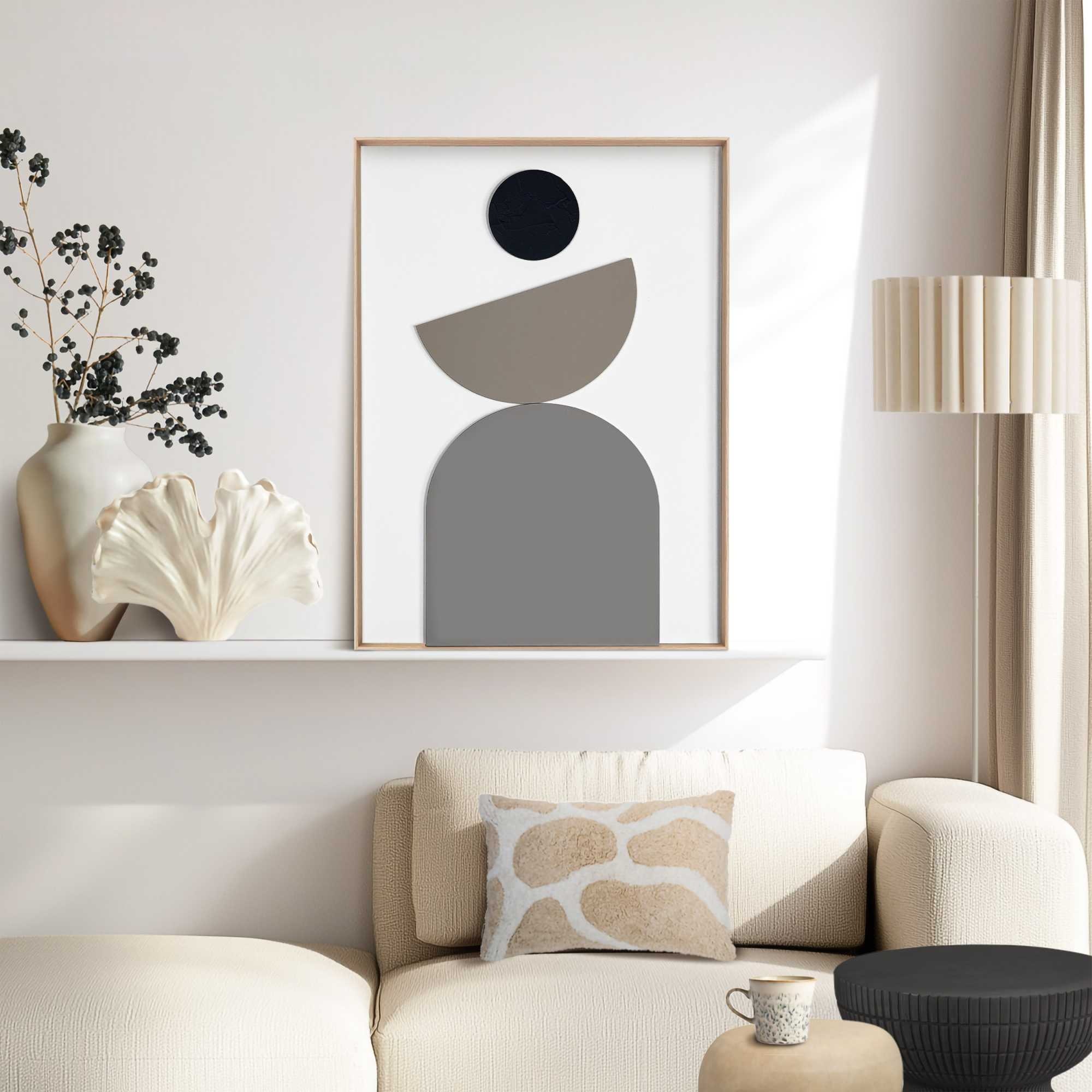 Reinders! Wandbild »Abstract Balance«, Wohnzimmer - Beige - MDF - Abstrakt - 50x70 cm
