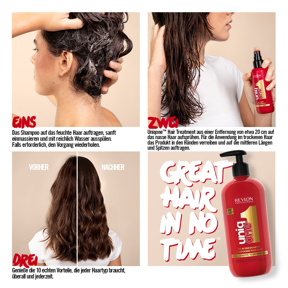 REVLON PROFESSIONAL Haarshampoo »UniqOne Shampoo« UniqOne Shampoo, für Haar und Kopfhaut, mit Panthenol, 230 ml Inhalt