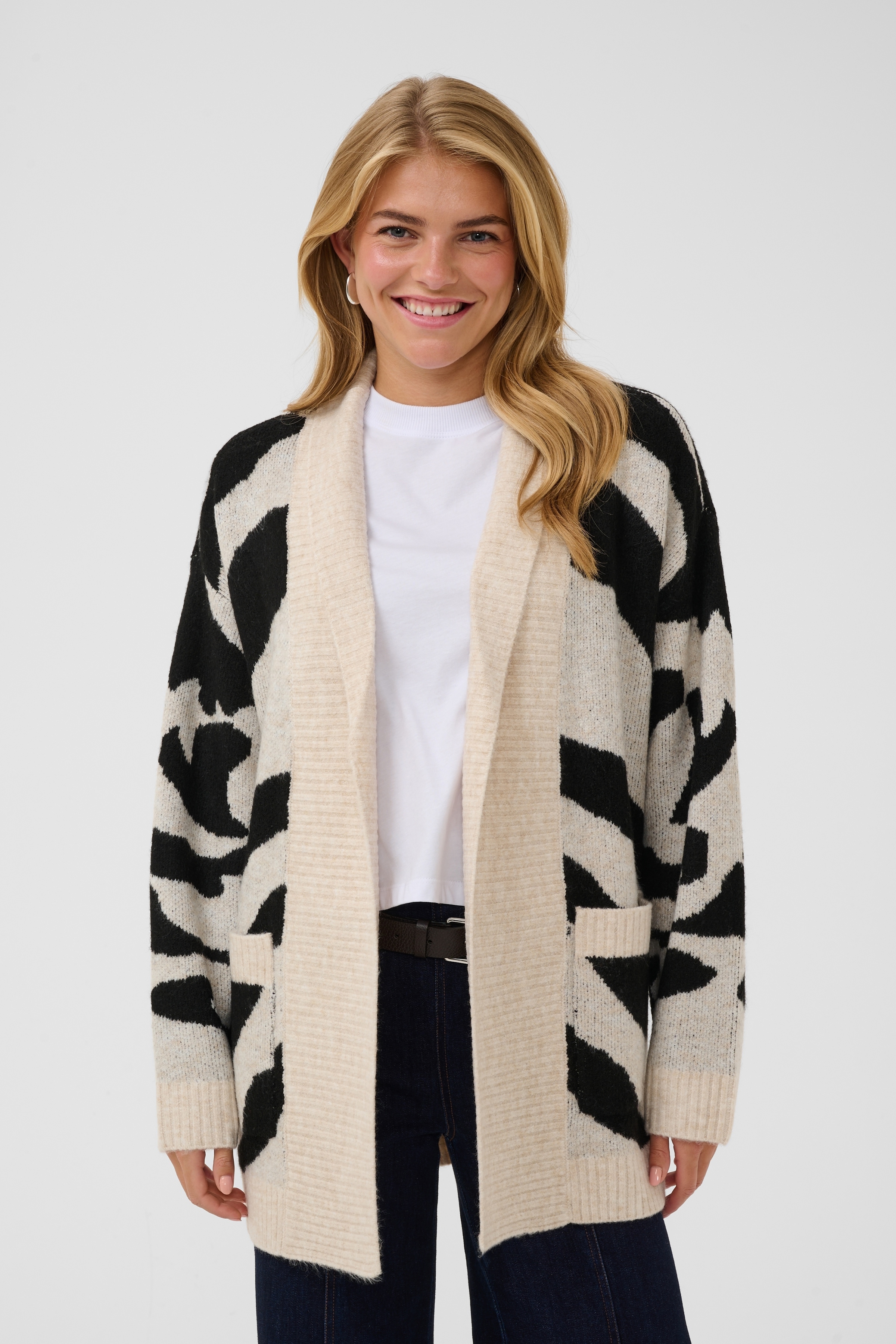 Saint Tropez Strickjacke "MallieSZ Open Cardigan" Materialmix, Loose fit