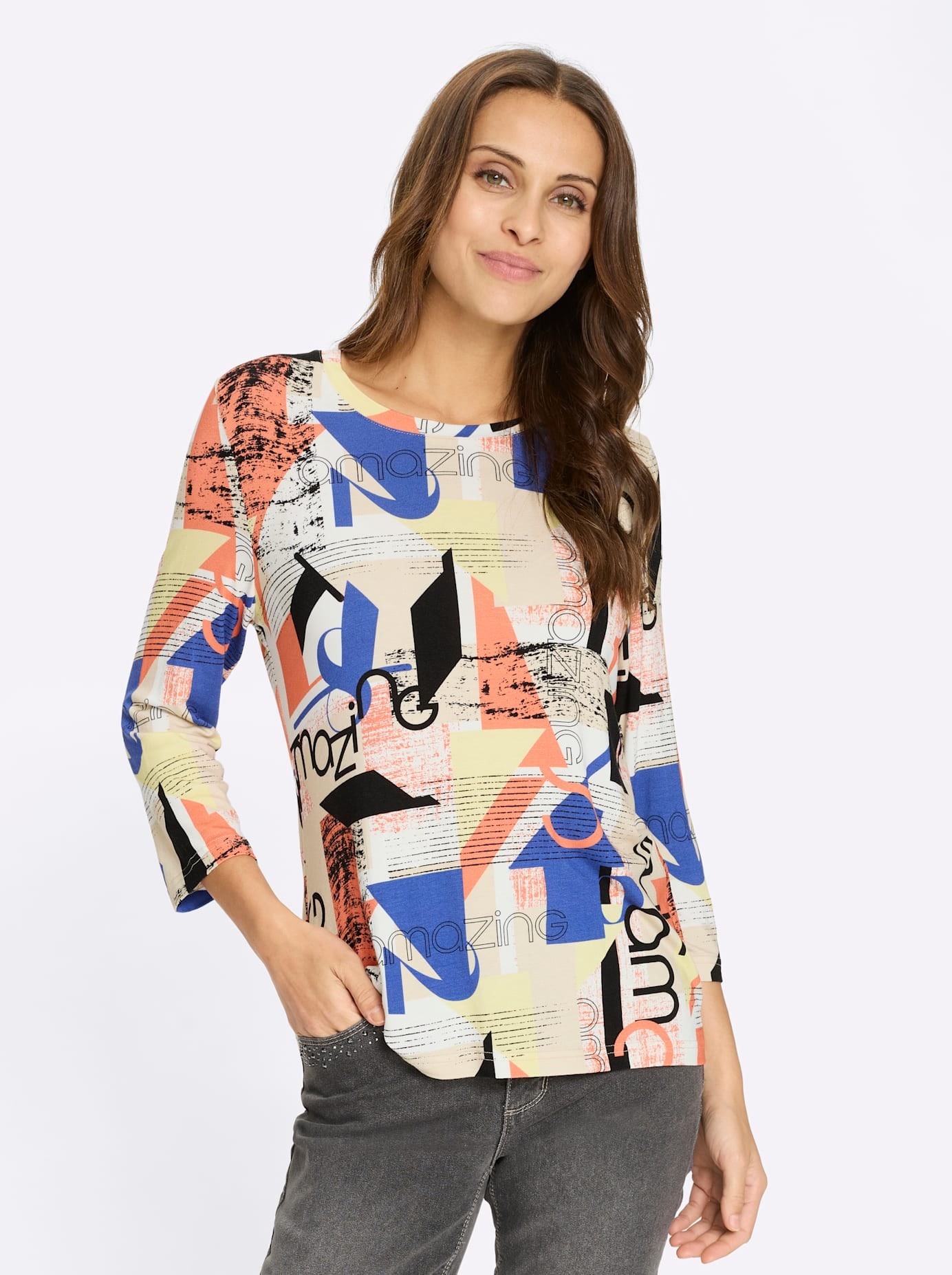 Inspirationen 3/4-Arm-Shirt "Print-Shirt" 1 tlg.