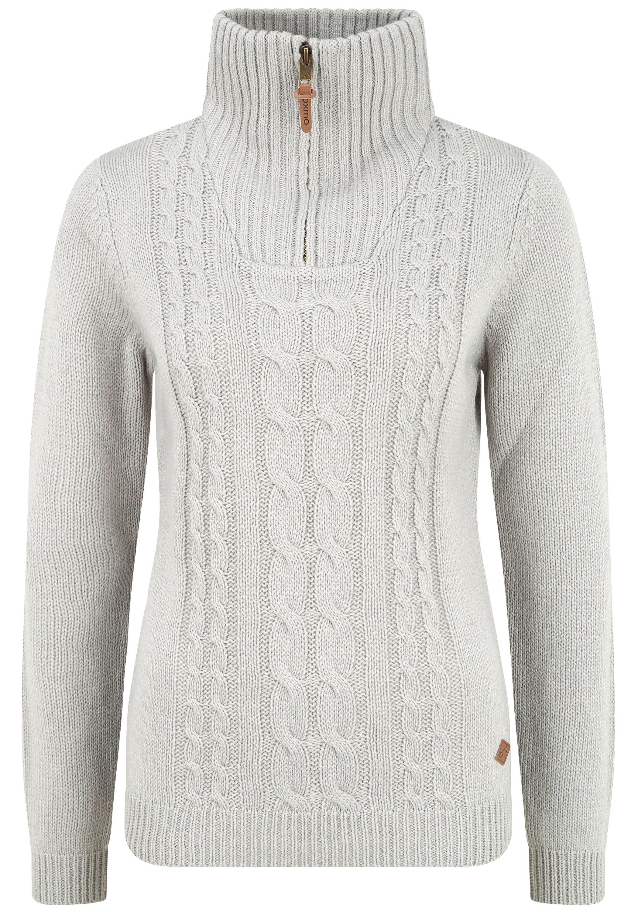 OXMO Damen Strickfleece-Pullover "Strickpullover OXCarry", grau, Gr. XS, Obermaterial: 100% Polyacryl PAN., Pullover