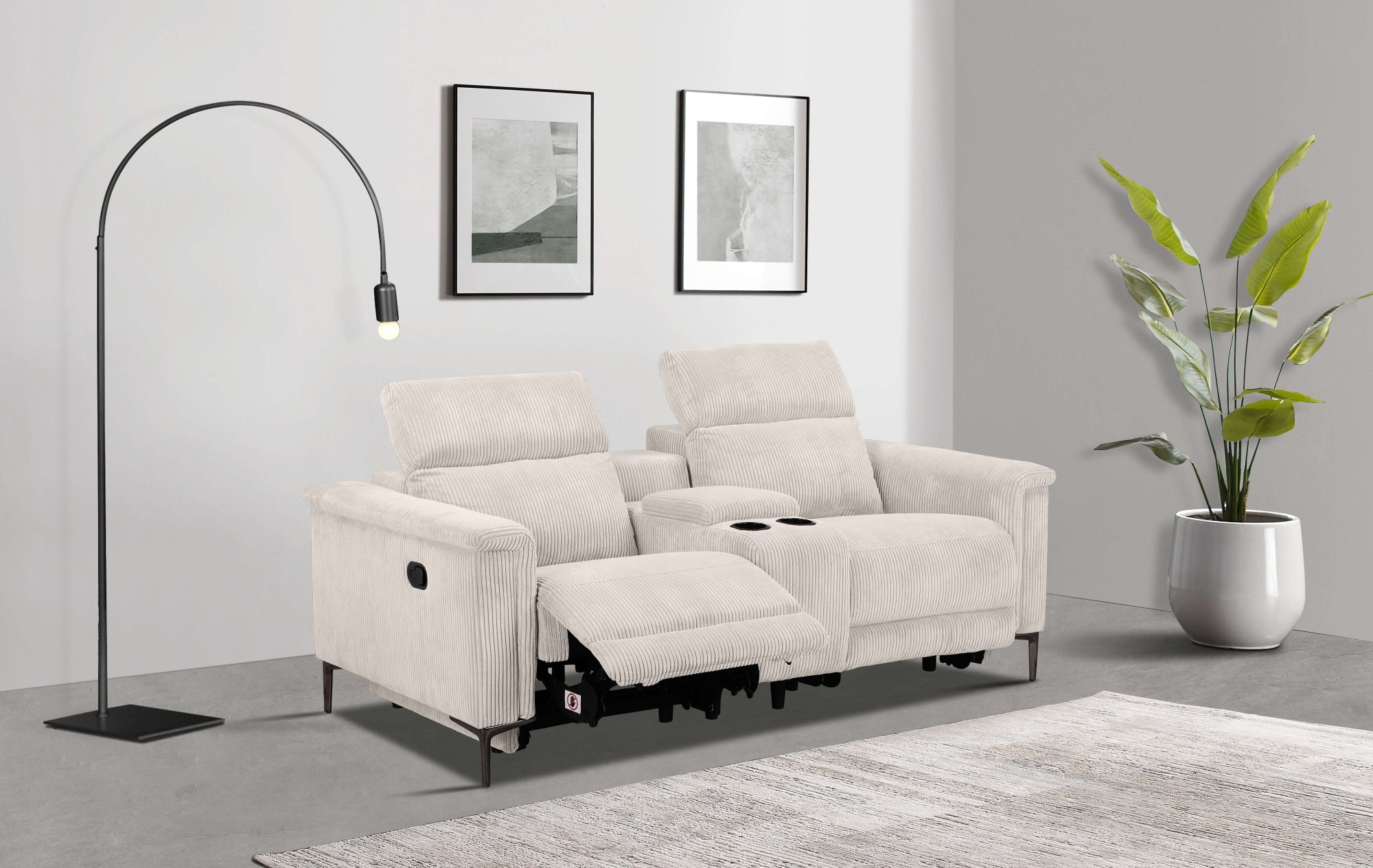 Home affaire 2-Sitzer "Lund in Cord, 2er-Kinosofa, TV-Sessel, Multimedia-So günstig online kaufen