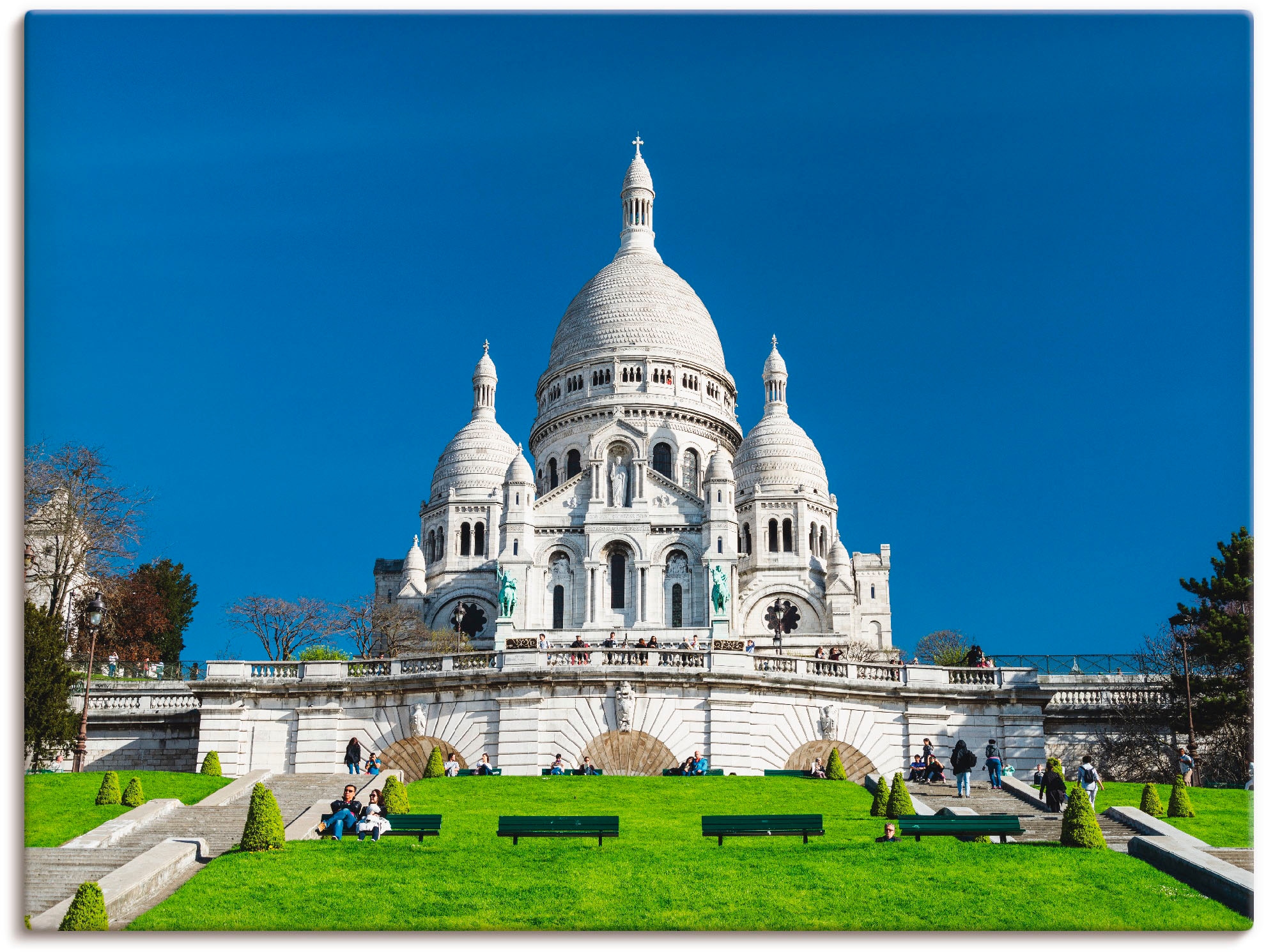 Artland Leinwandbild »Paris Sacre Coeur«, Gebäude, (1 St.), auf Keilrahmen gespannt