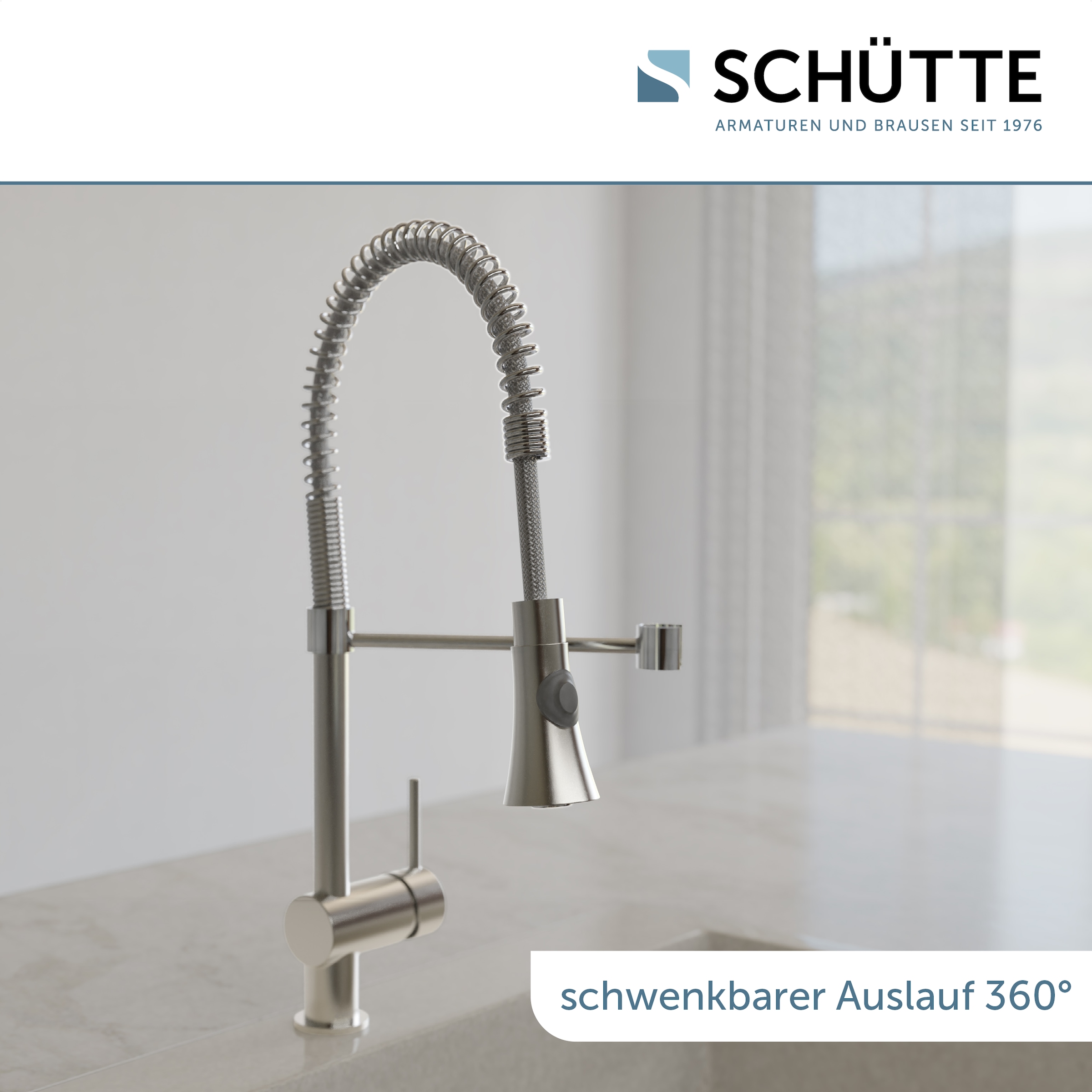 Schütte Spültischarmatur »Cornwall« Niederdruck Armatur Küche, Wasserhahn ausziehbar, 360° schwenkbar