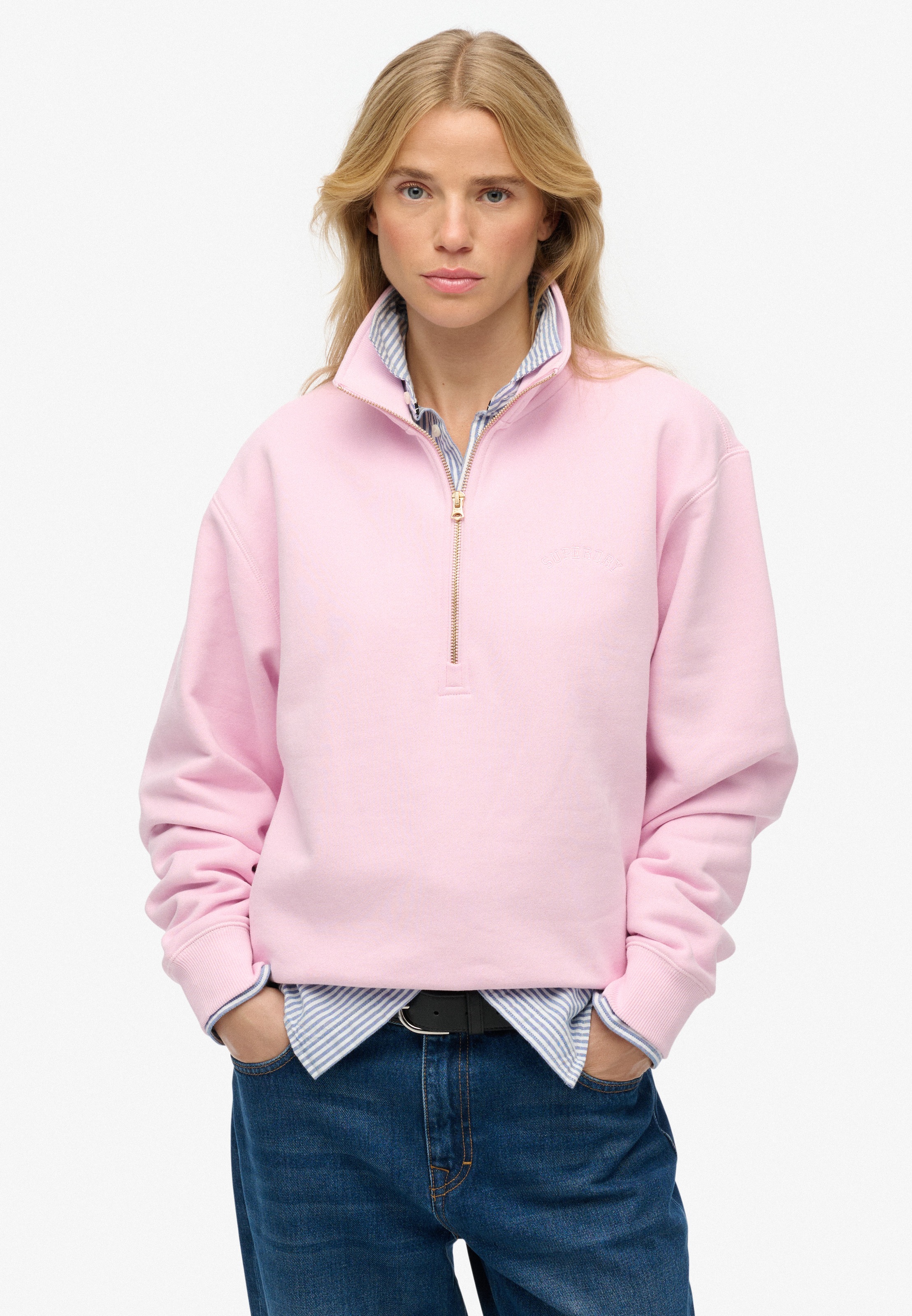 Superdry Sweatshirt "ESSENTIAL LOGO EMB HALF ZIP" günstig online kaufen