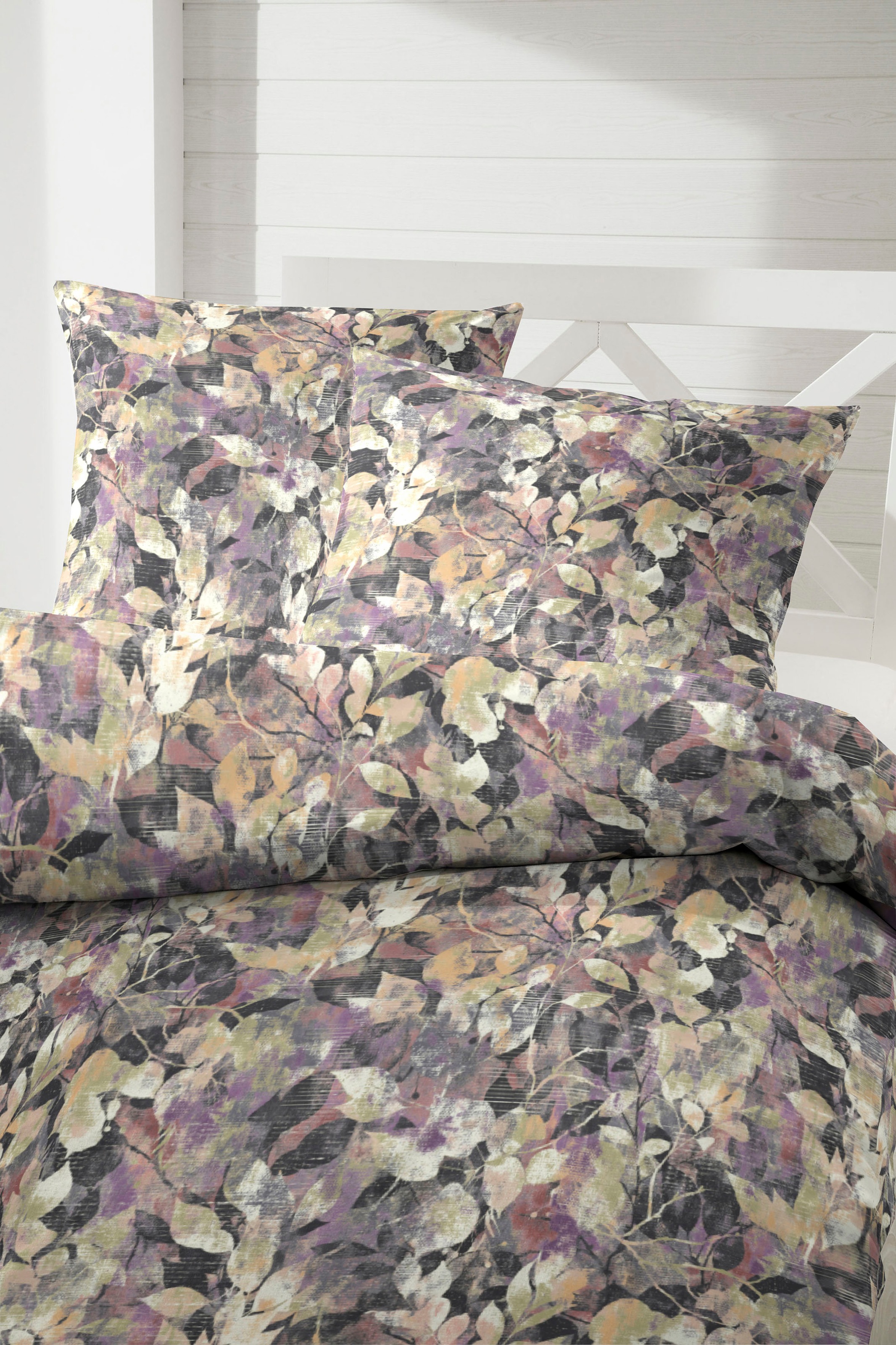 Primera Bettwäsche "Autumn Leave" 2 Stk. tlg. mit herbstlichen Blättern günstig online kaufen