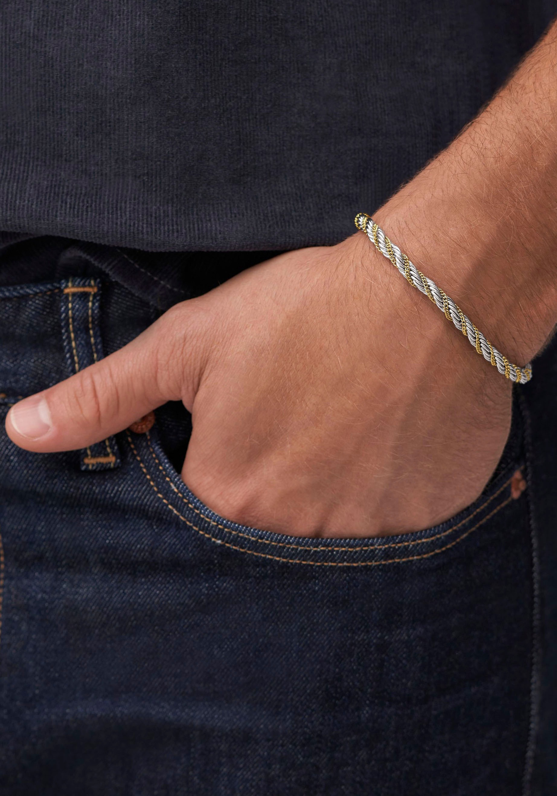 Fossil Edelstahlarmband »JEWELRY BOLD CHAINS TWO-TONE, JF04607998 