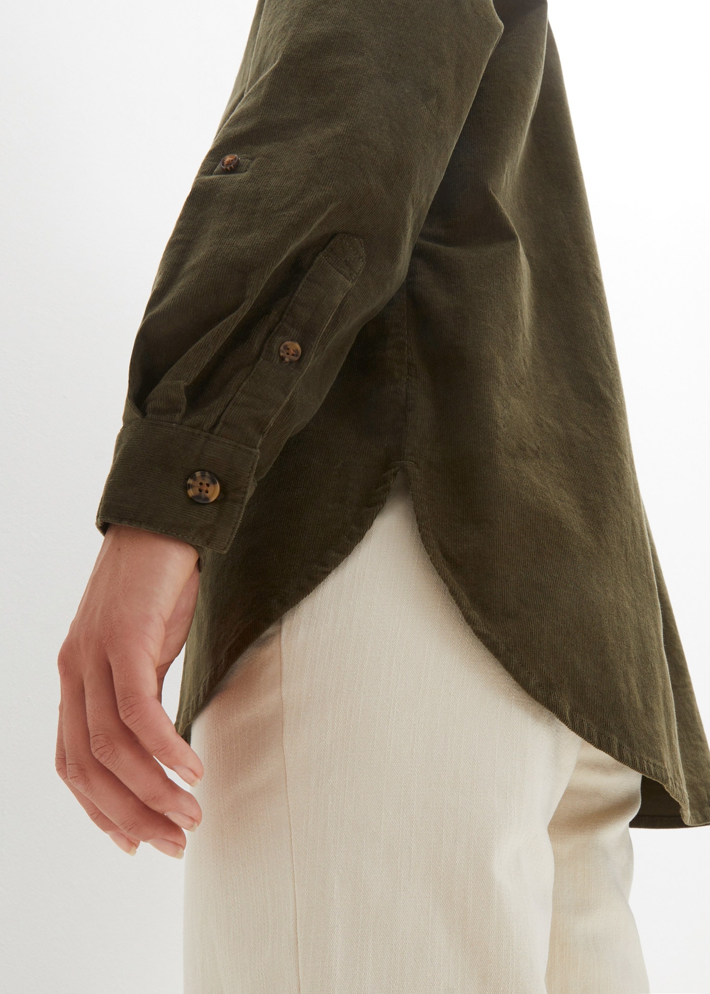 bonprix Langarmbluse »Cord-Hemd mit Seitenschlitz«, Cord-Hemd mit Seitenschlitz
