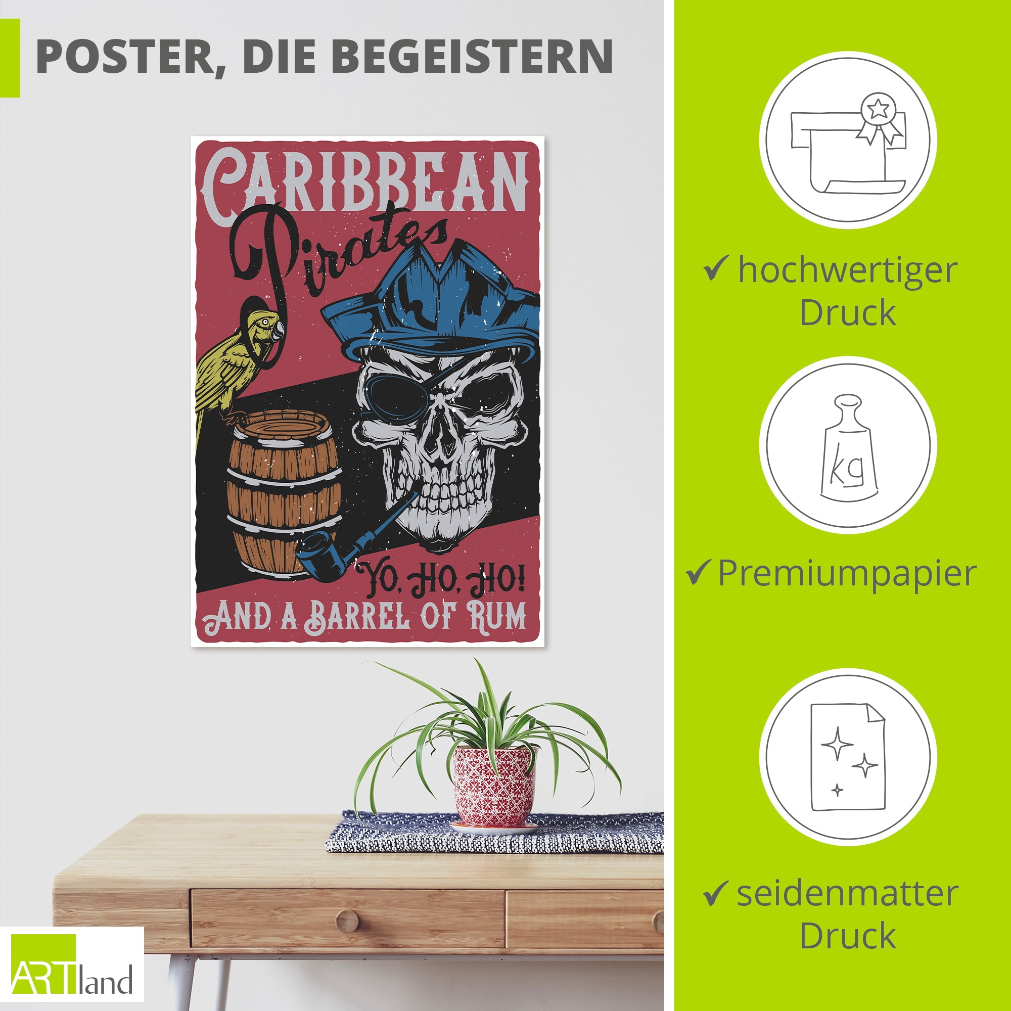 Artland Wandbild »Piraten« 1 Stk. tlg. als Alubild, Leinwandbild, Poster, Wandaufkleber in verschied. Größen