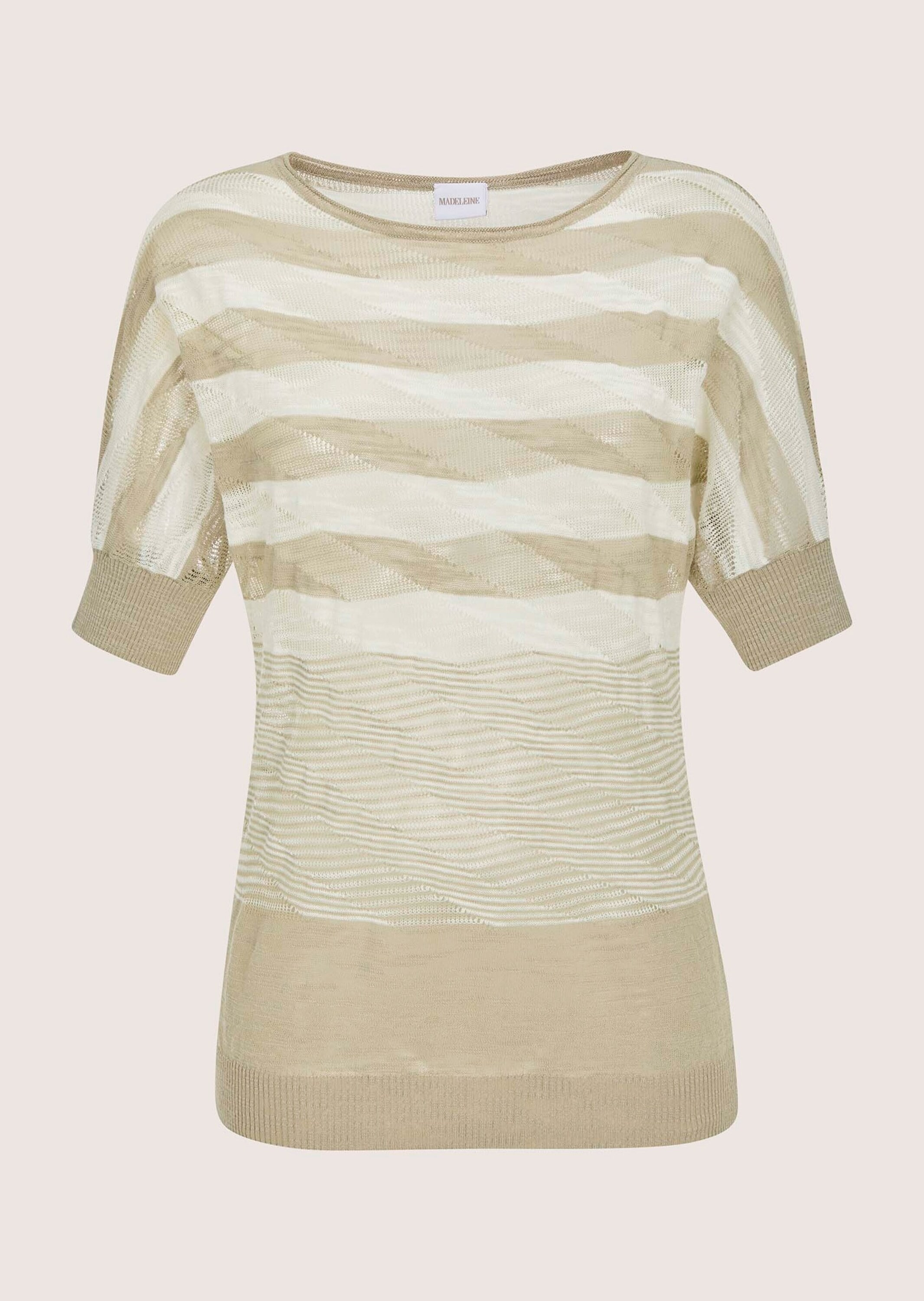 MADELEINE Longpullover "Ajourpullover Baumwollpullover mit Streifenmuster" günstig online kaufen