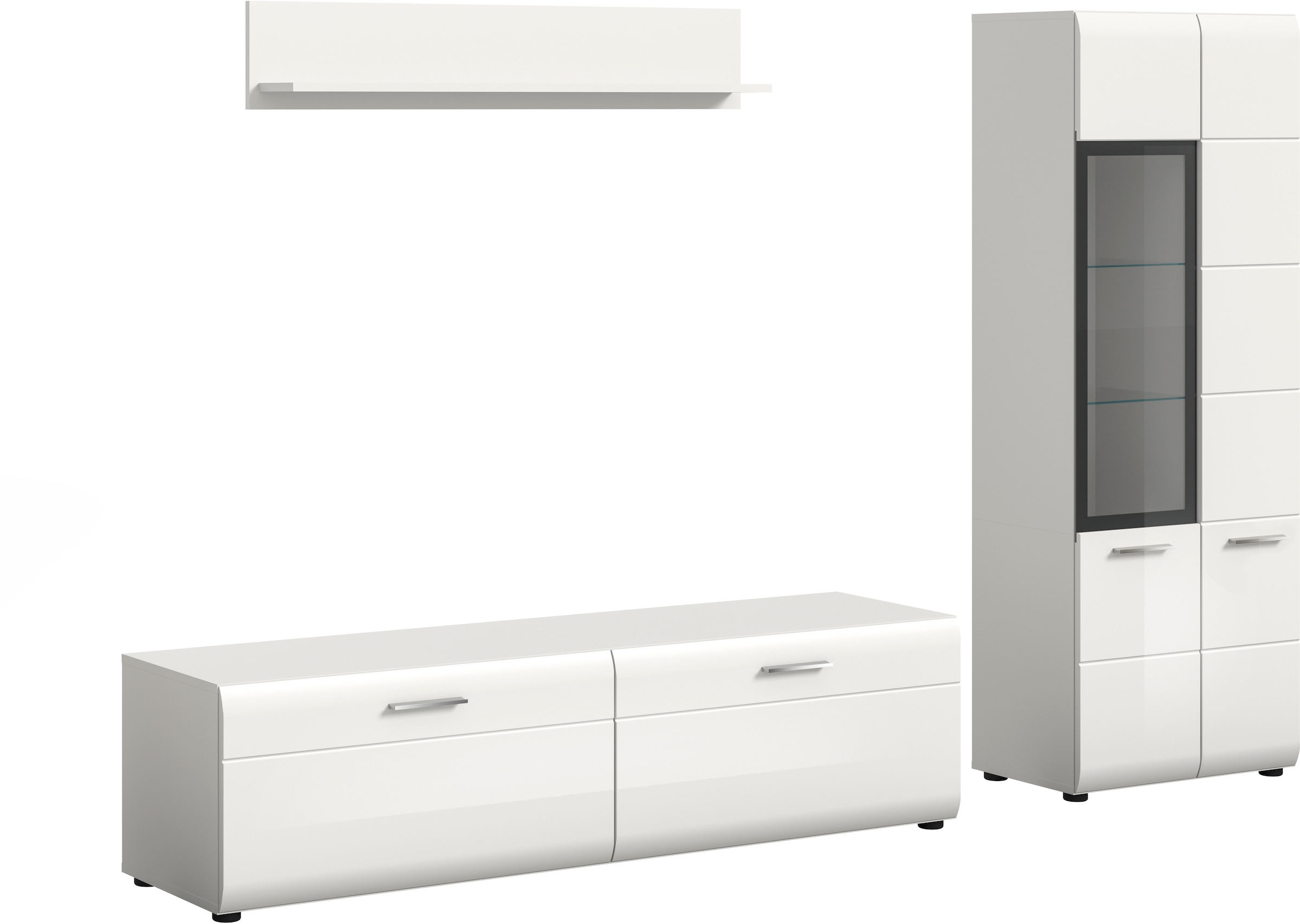 INOSIGN Wohnwand "FLORENZ, 3-teilige Wohn-Kombination, hochwertige MDF-Fron günstig online kaufen