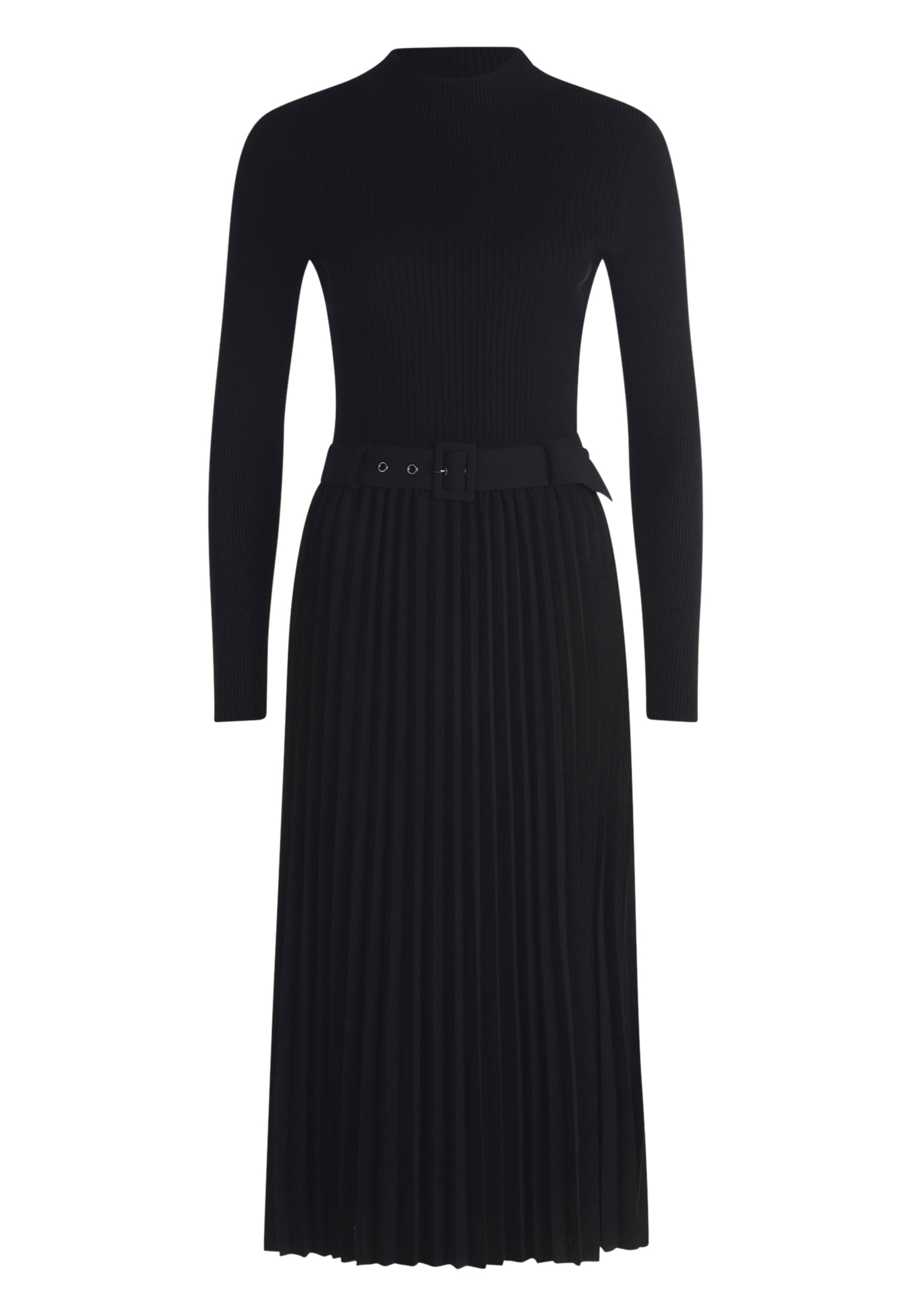 Zero Strickkleid »zero Damen Strickkleid mit Faltenrock«, Gürtel