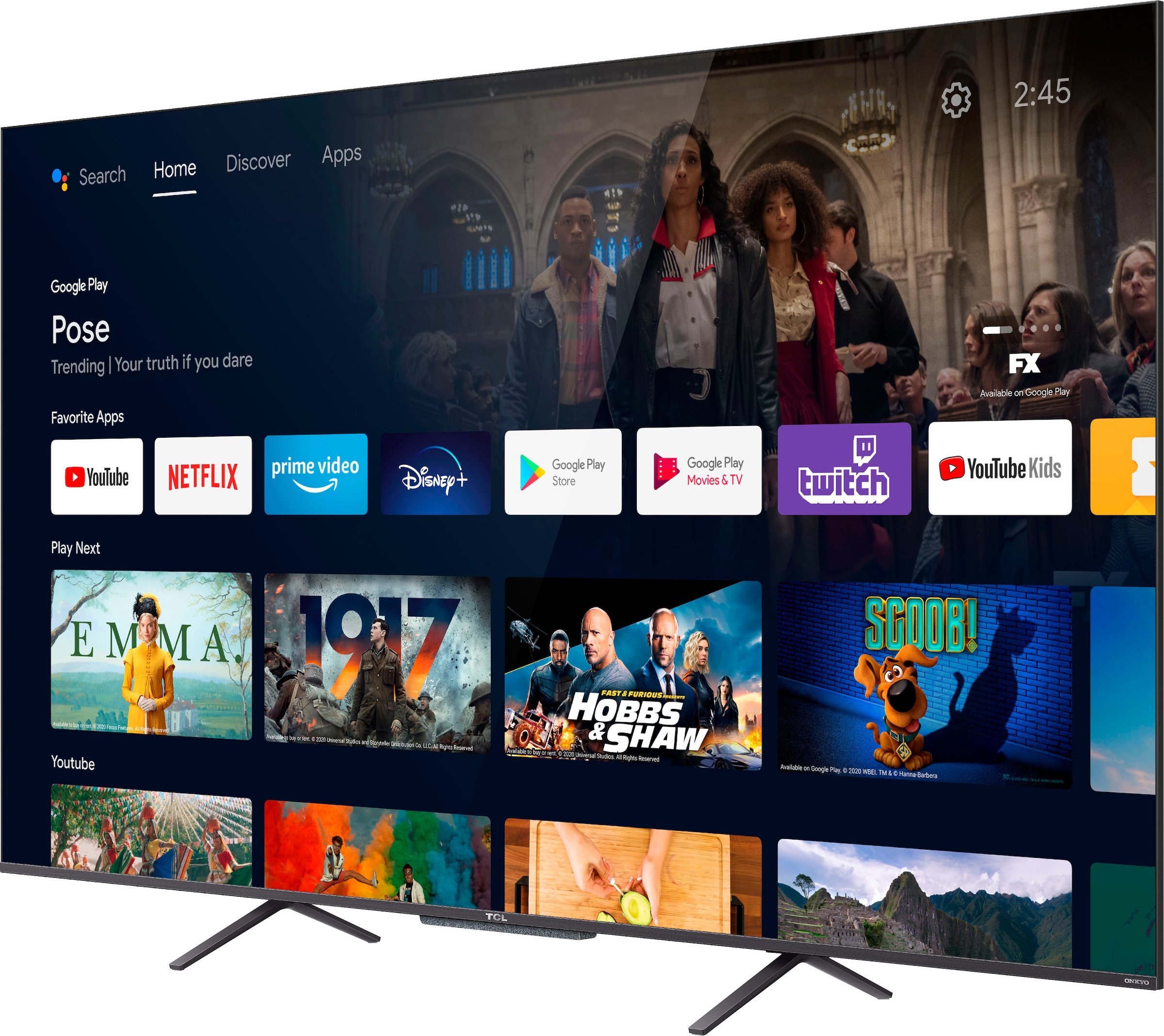 TCL QLED-Fernseher »50C722X1«, 4K Ultra HD, Smart-TV-Android TV, Android 11, Onkyo-Soundsystem